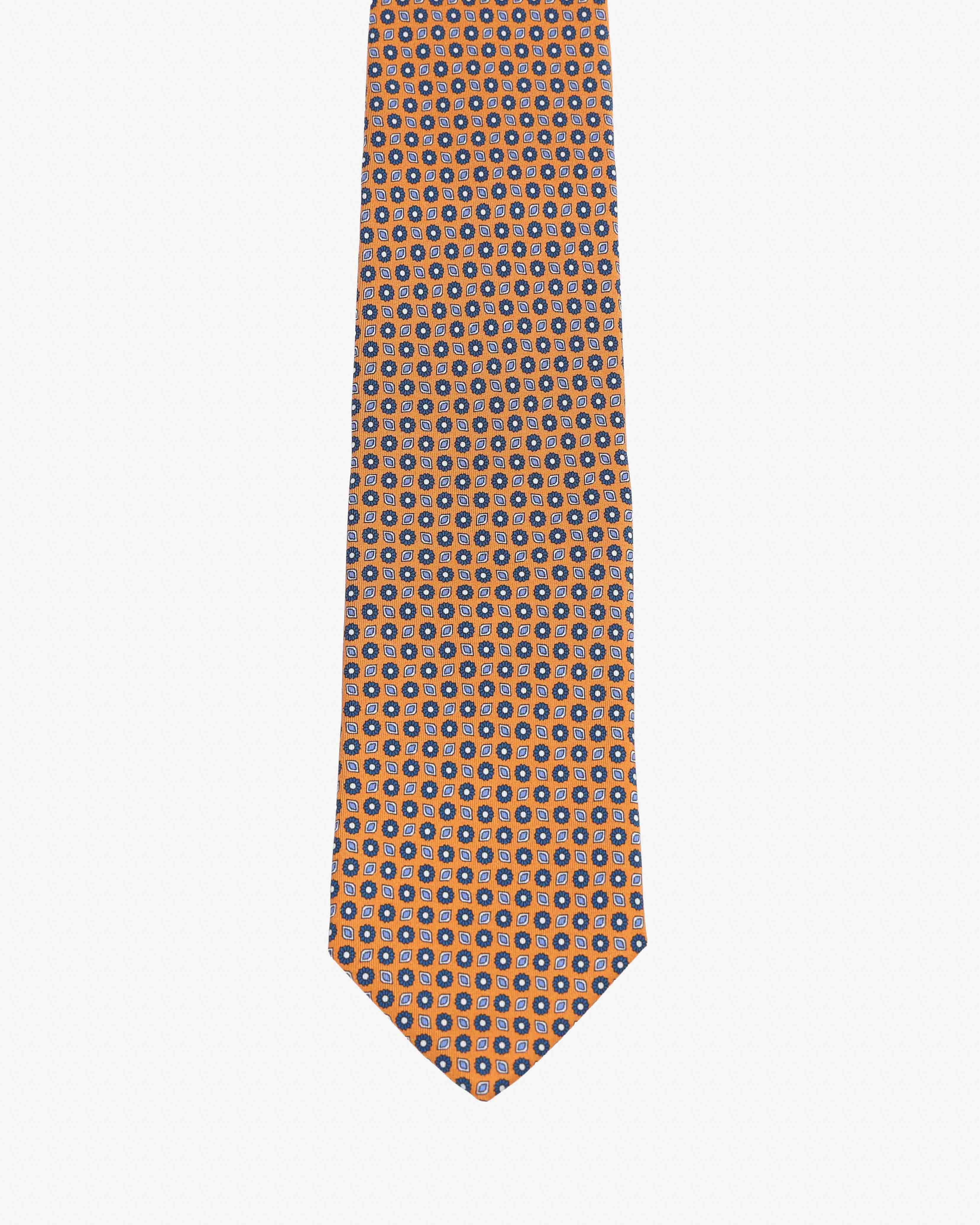 Cravatta con fantasia - Arancio e Blu - Comella Sartoria