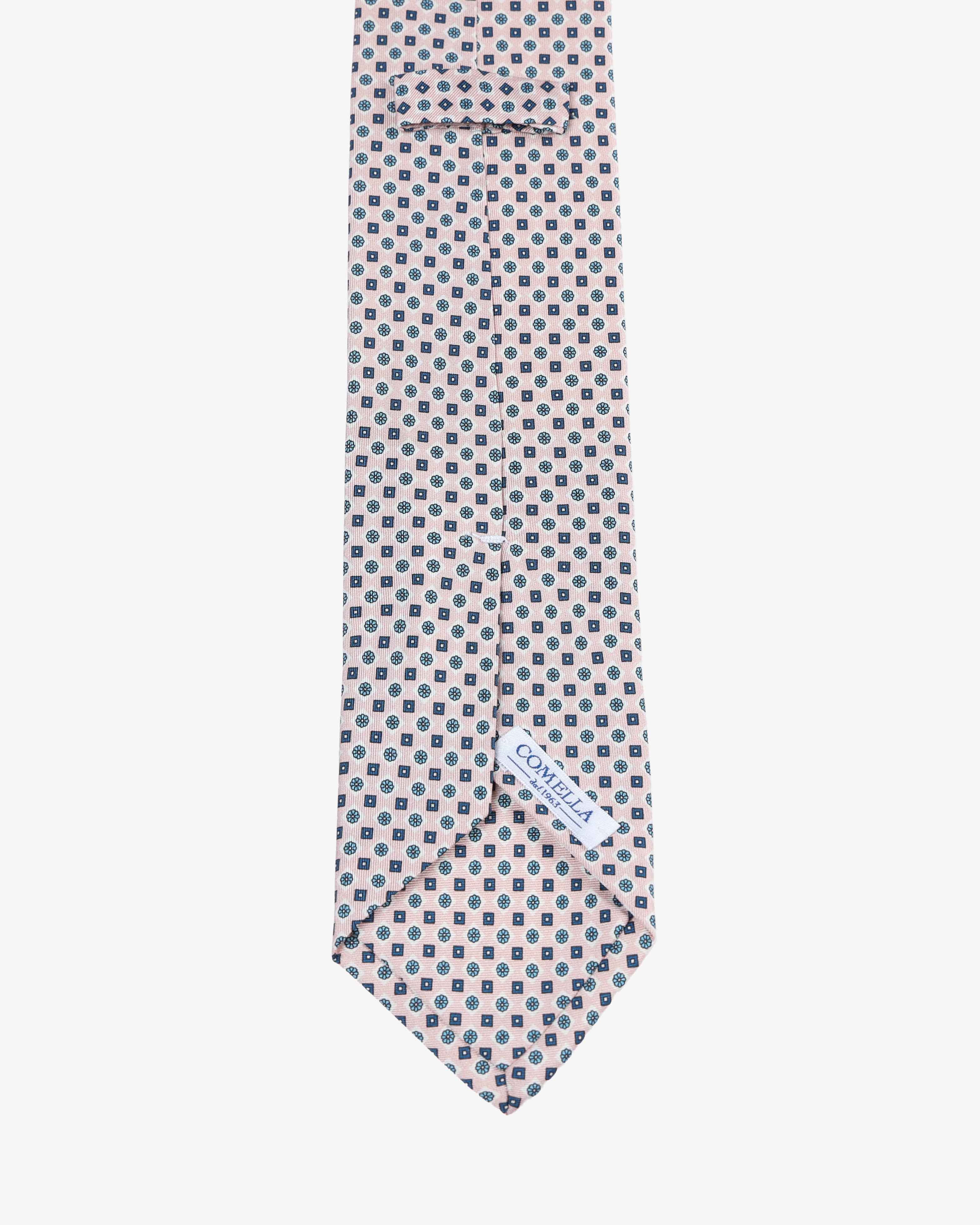 Cravatta con fantasia - Rosa e Blu - Comella Sartoria