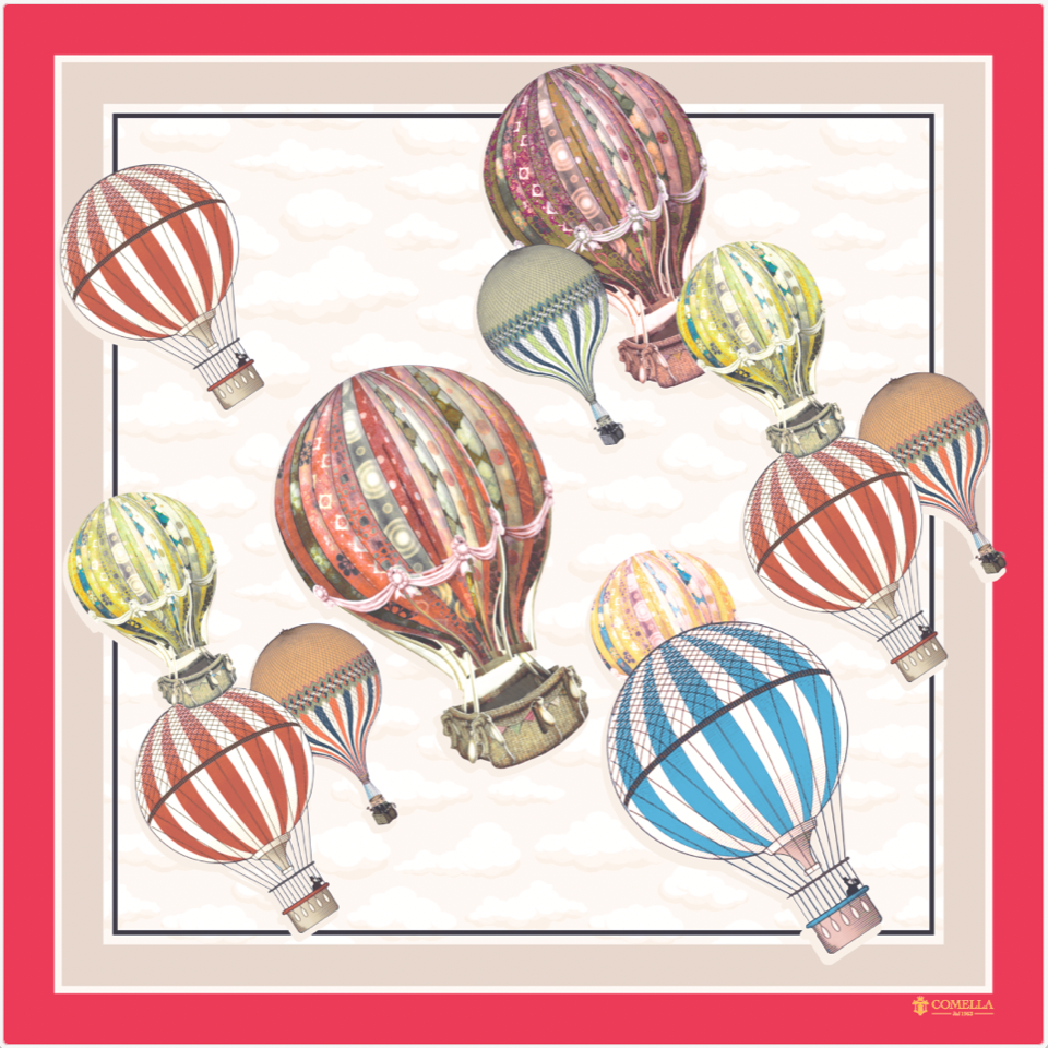 Foulard in Seta - Mongolfiere Rosso