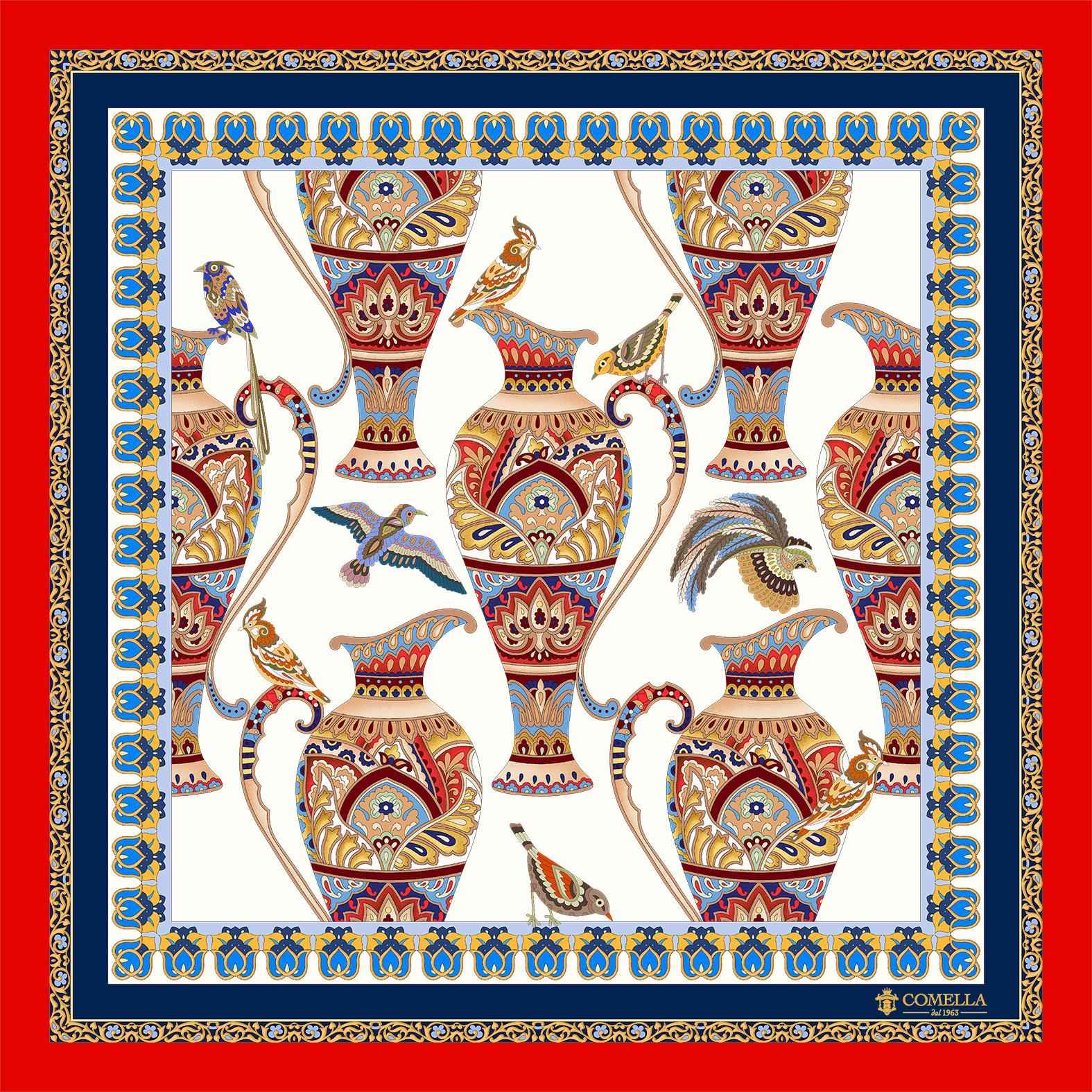 Foulard in Seta - Vasi Rosso