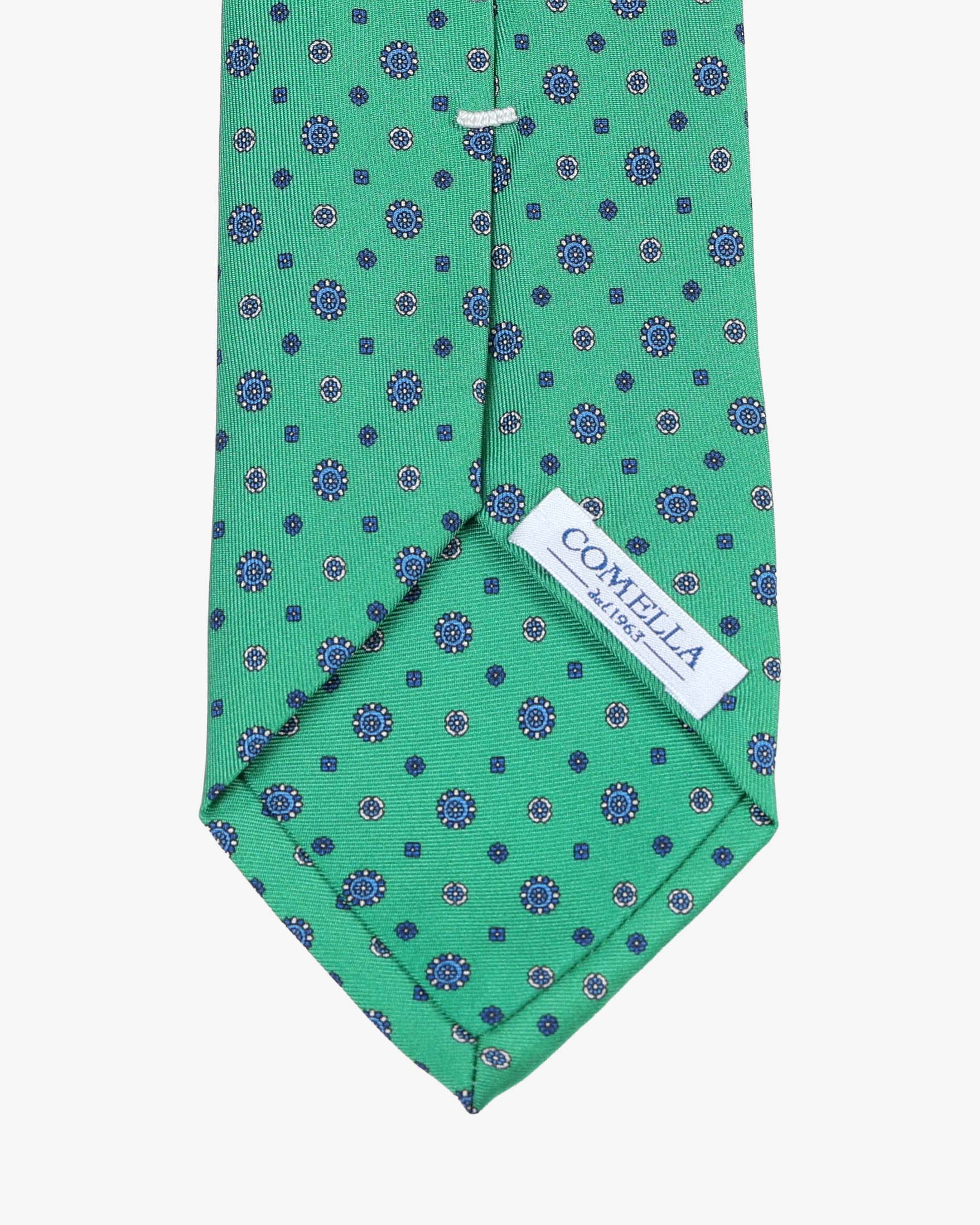 Cravatta con fantasia - Verde e Blu - Comella Sartoria