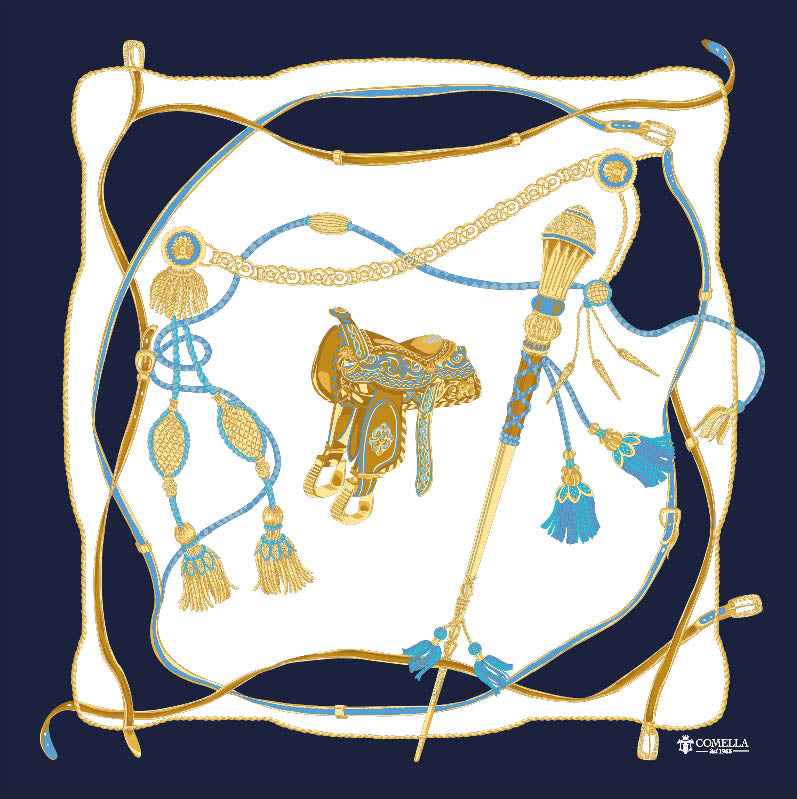 Foulard in Seta - Bastoni blu