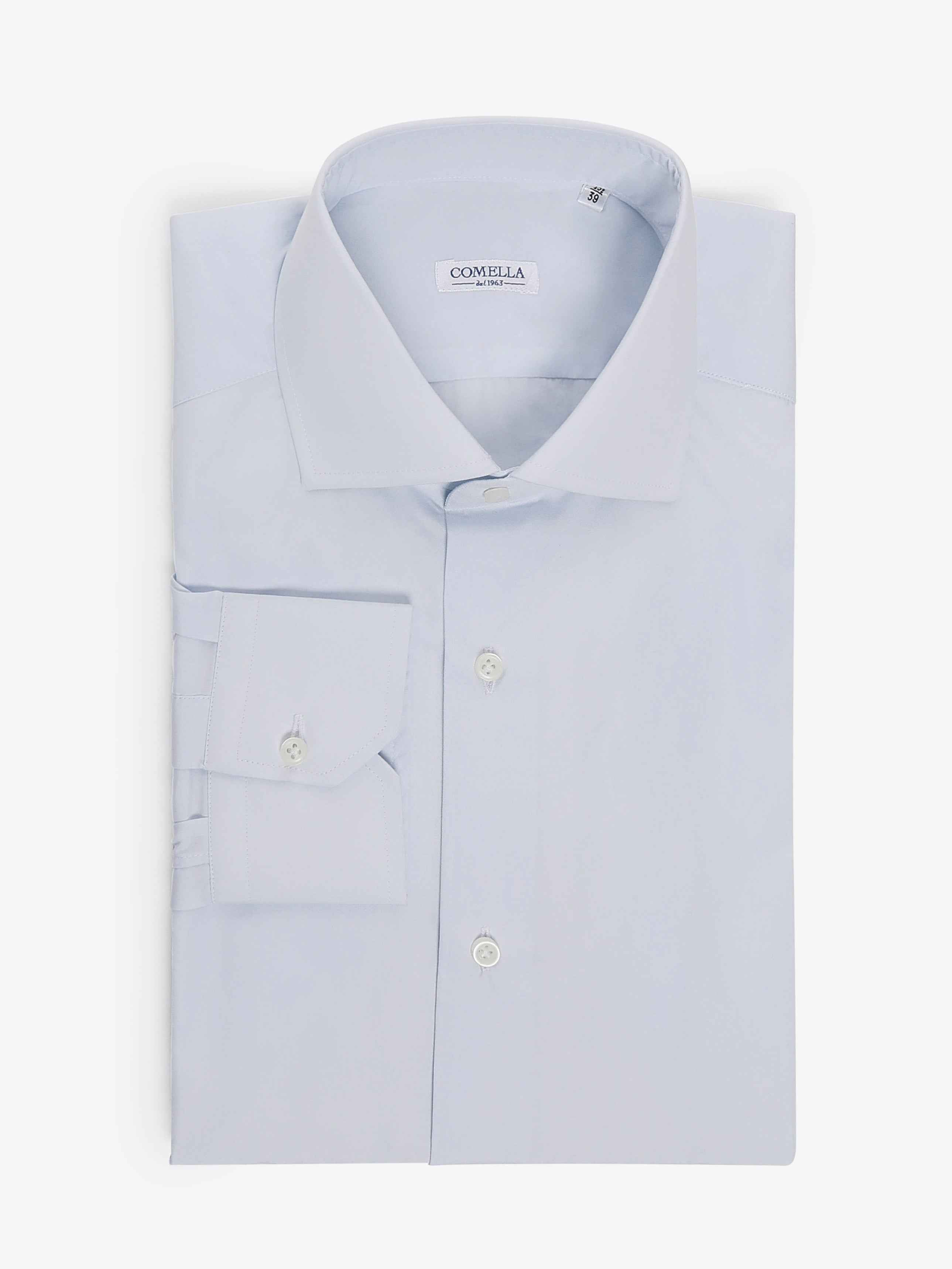 Camicia in Cotone con collo francese - Azzurra