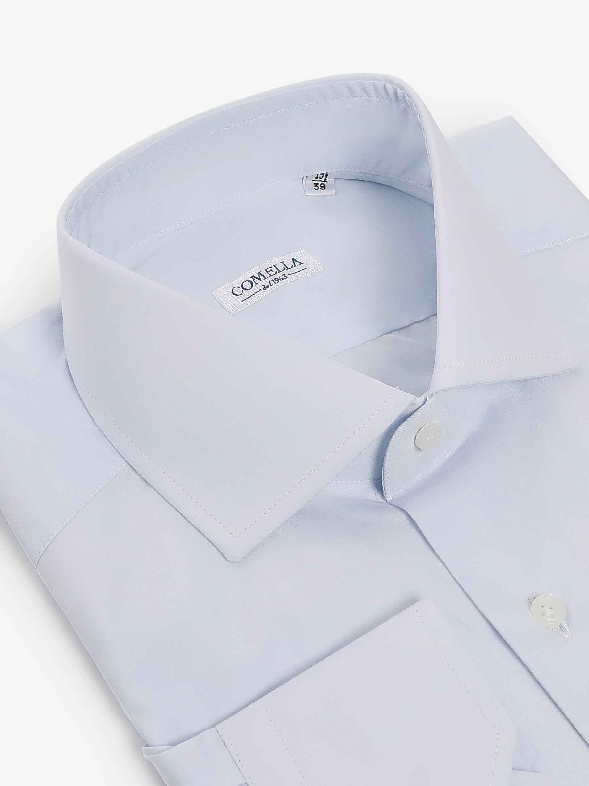 Camicia in Cotone con collo francese - Azzurra