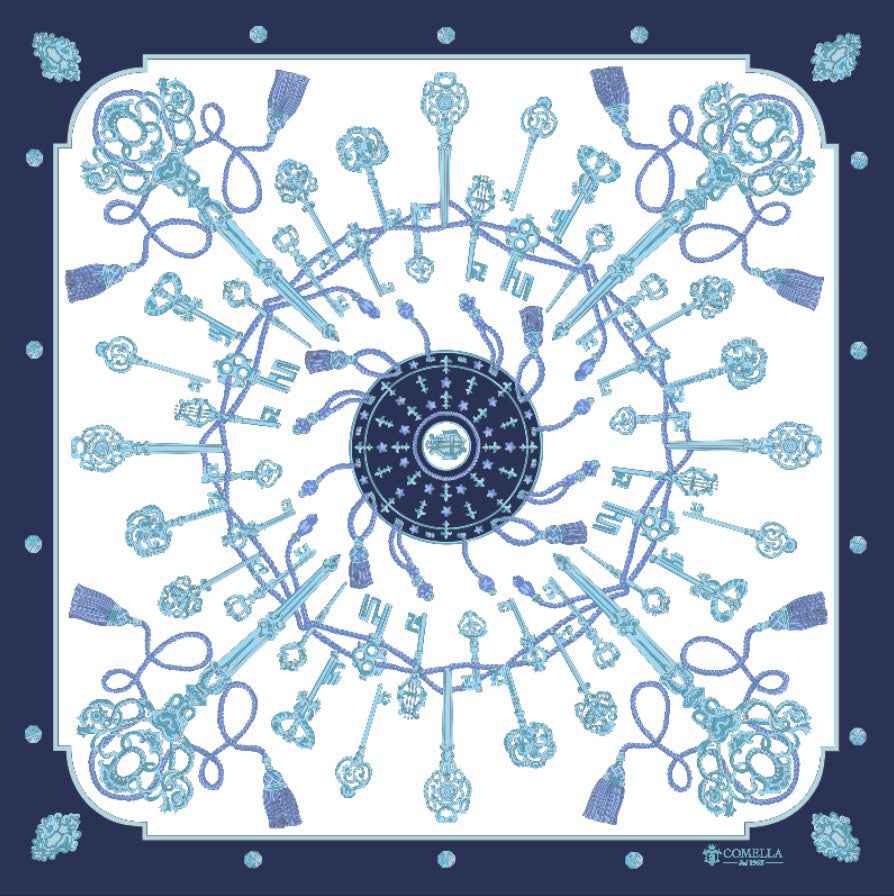 Foulard in Seta - Chiavi Blu