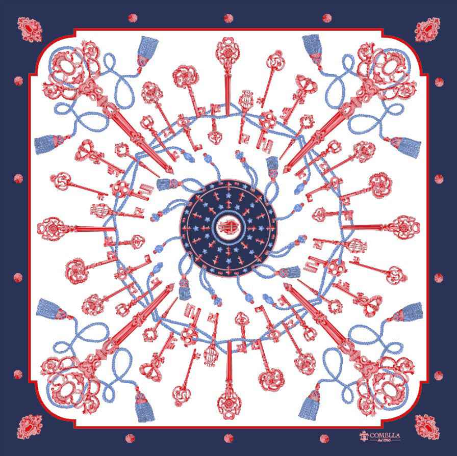 Foulard in Seta - Chiavi Blu