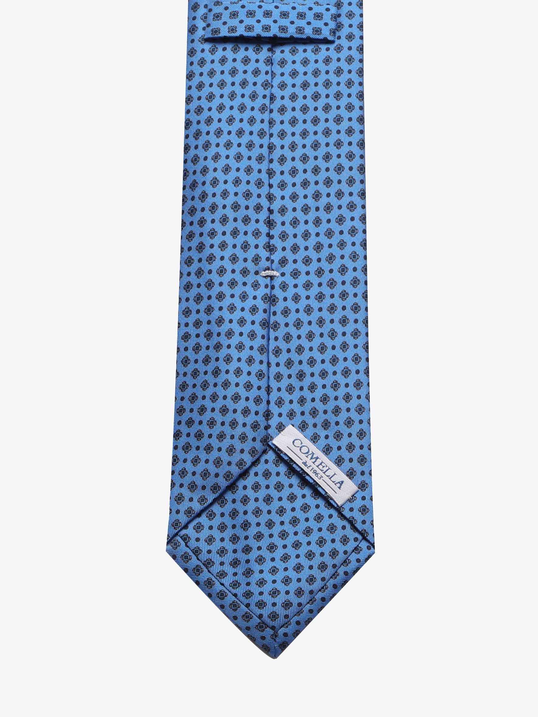 Cravatta con fantasia - Azzurra - Comella Sartoria
