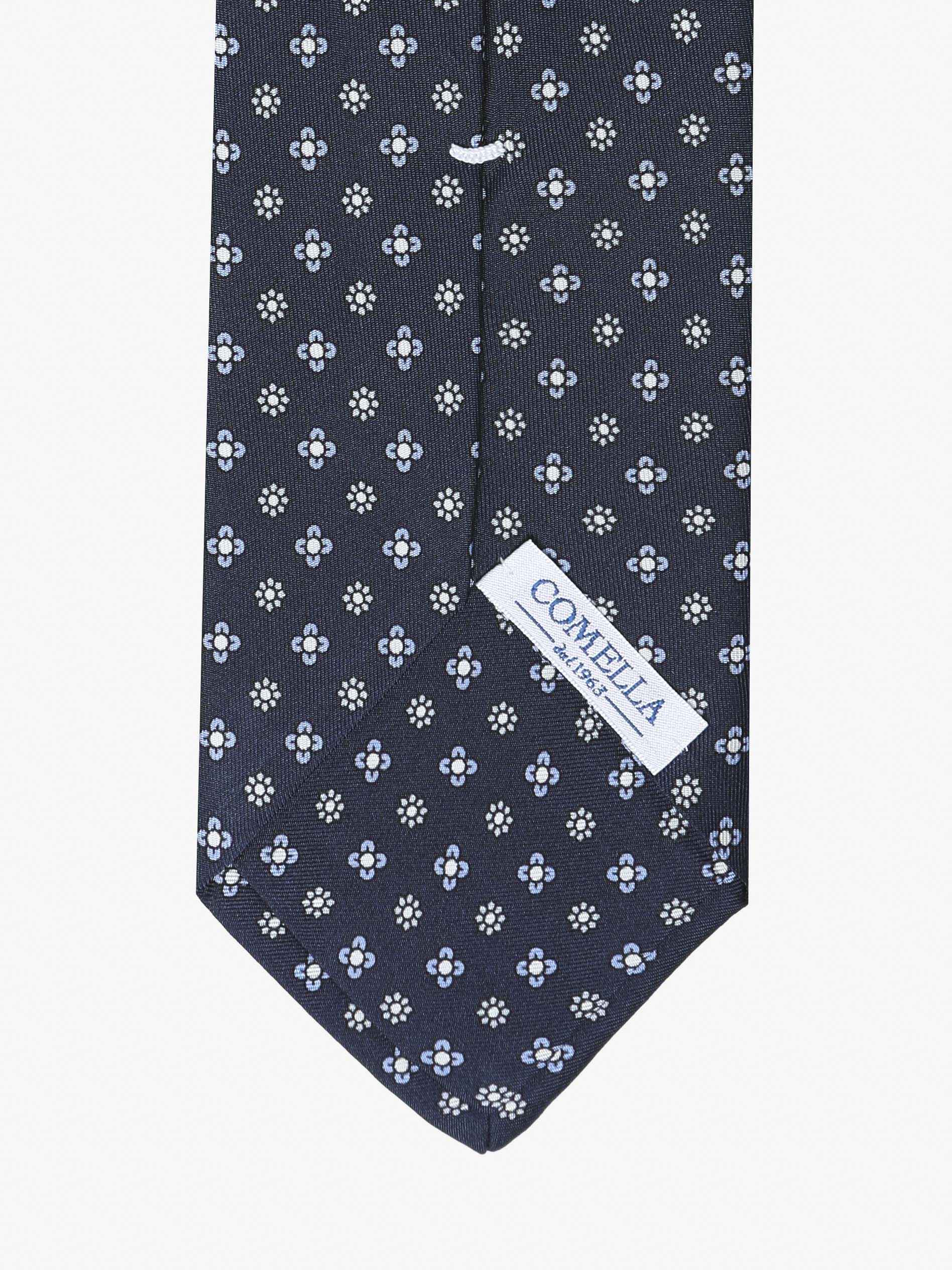 Cravatta con fantasia - Blu Scuro - Comella Sartoria