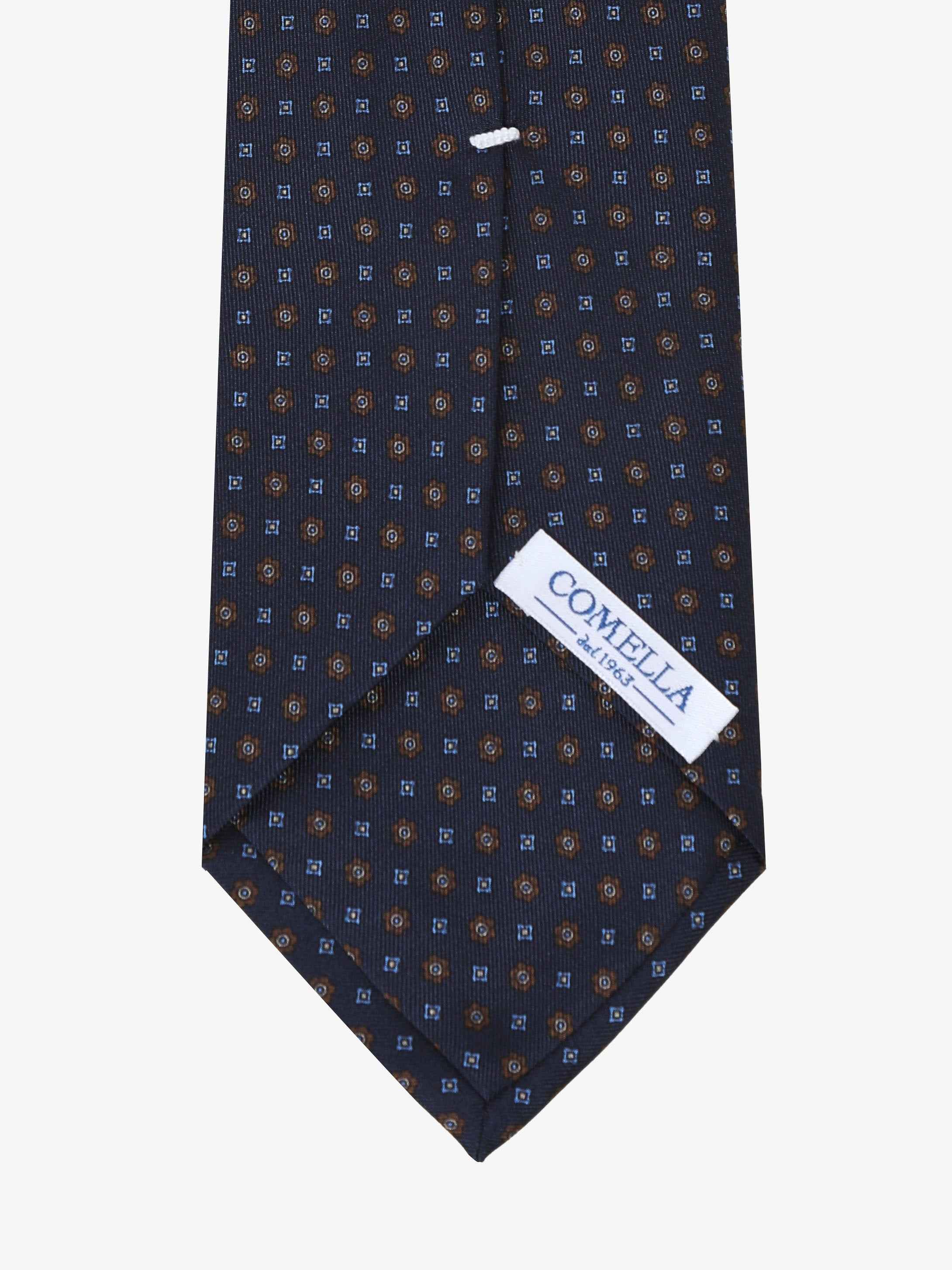 Cravatta con fantasia - Blu Scuro - Comella Sartoria