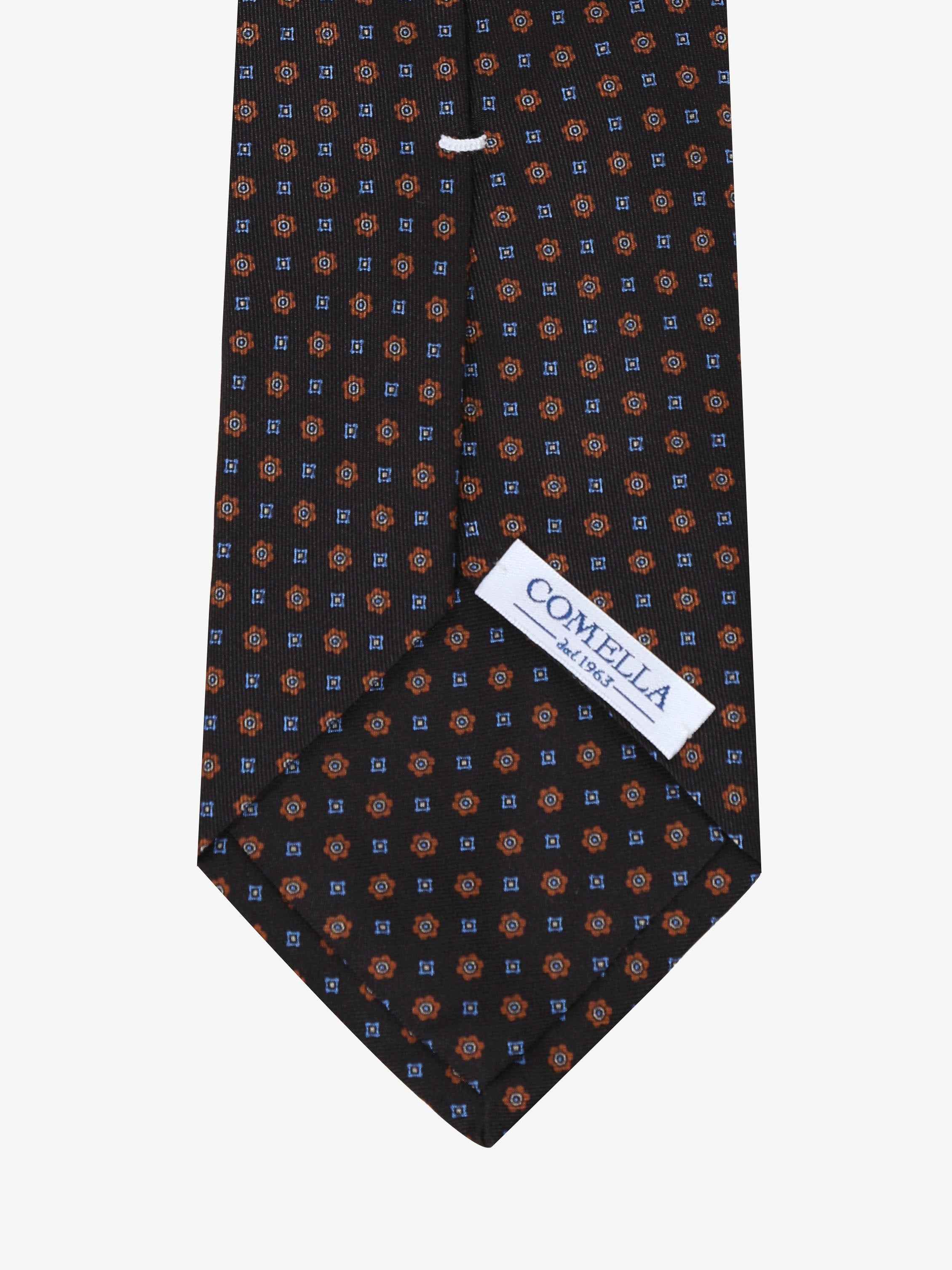 Cravatta con fantasia - Blu Scuro - Comella Sartoria