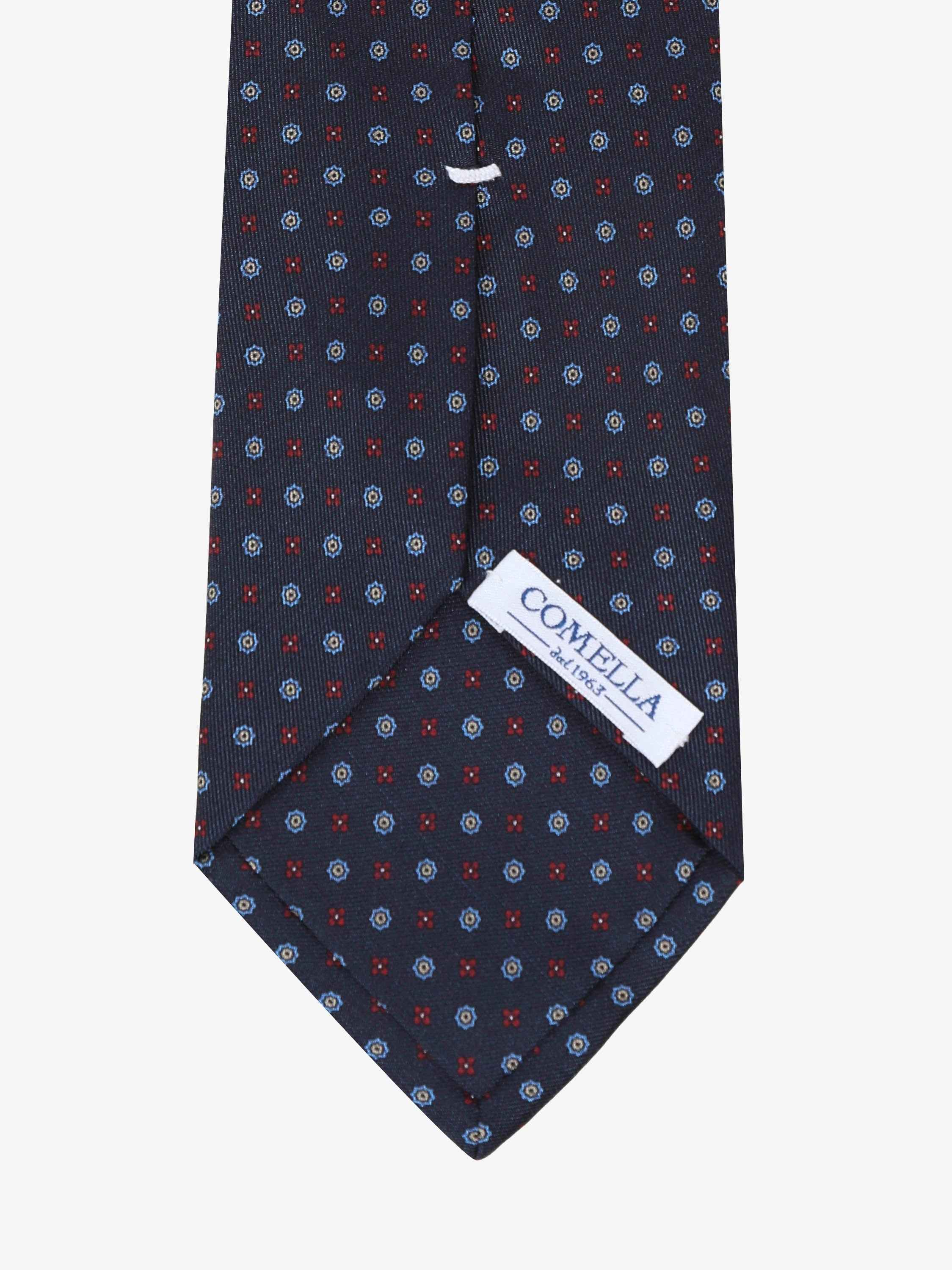 Cravatta con fantasia - Blu Scuro - Comella Sartoria