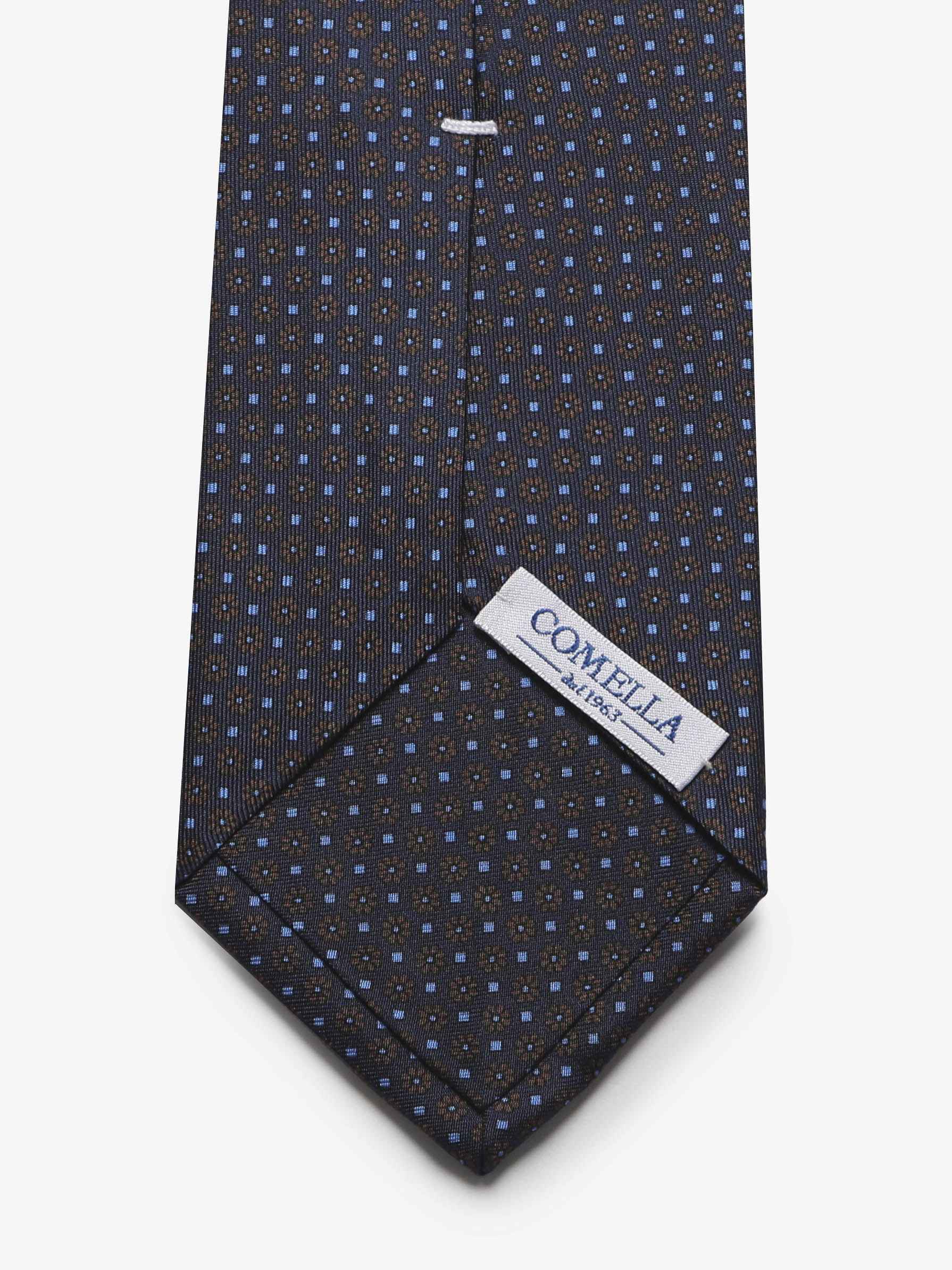 Cravatta con fantasia - Blu Scuro - Comella Sartoria