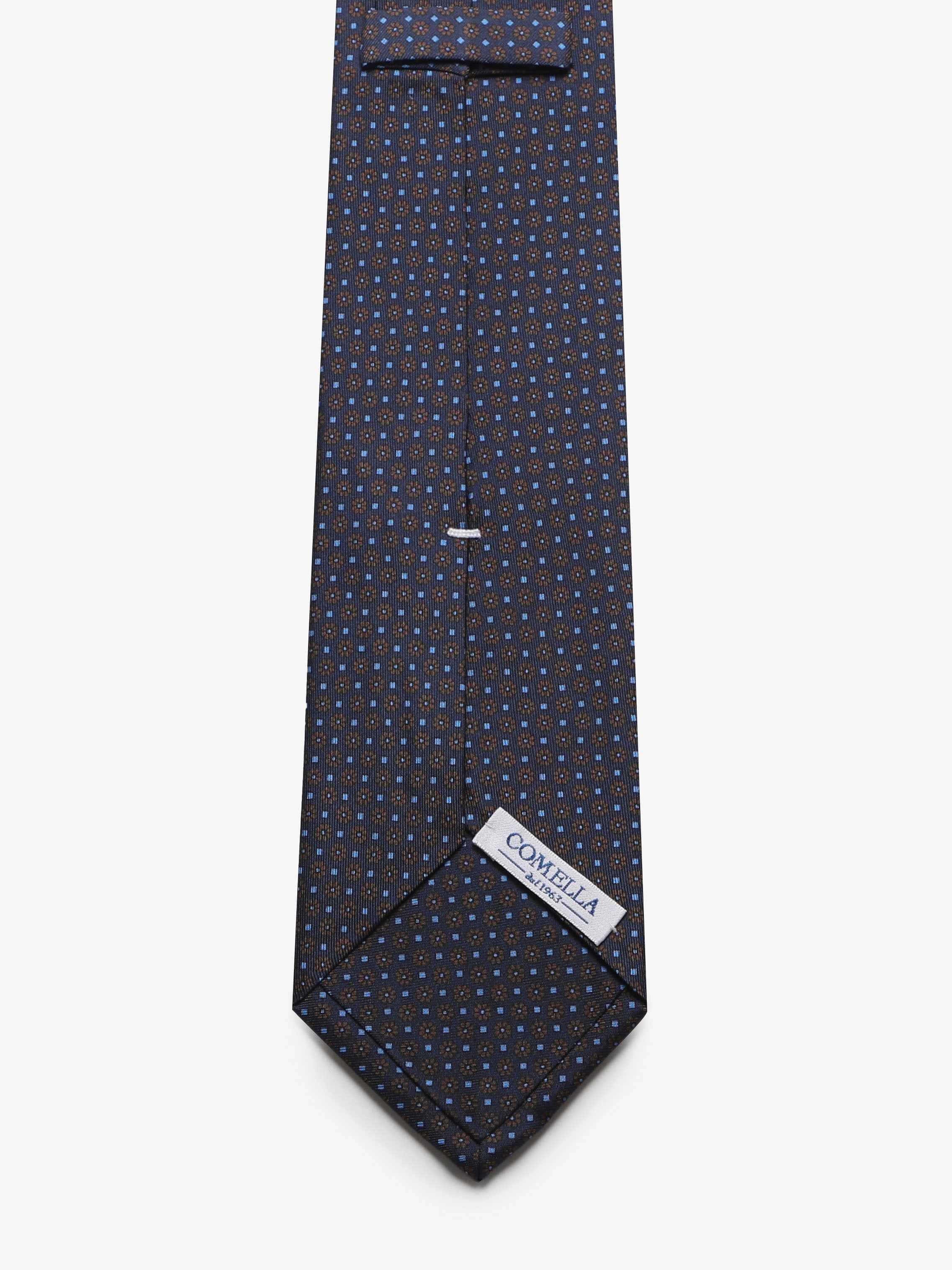 Cravatta con fantasia - Blu Scuro - Comella Sartoria