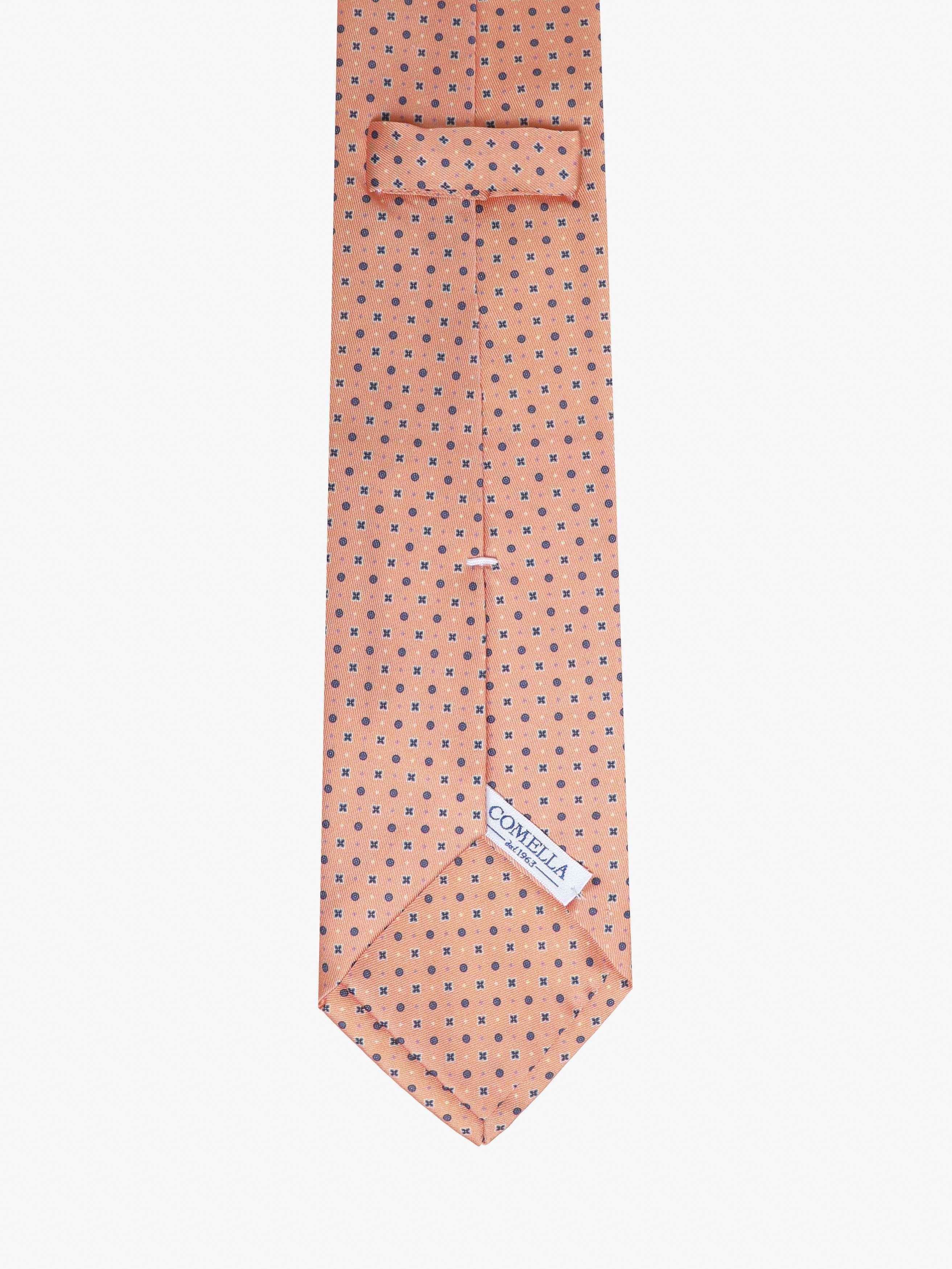 Cravatta con fantasia - Rosa Pesca - Comella Sartoria