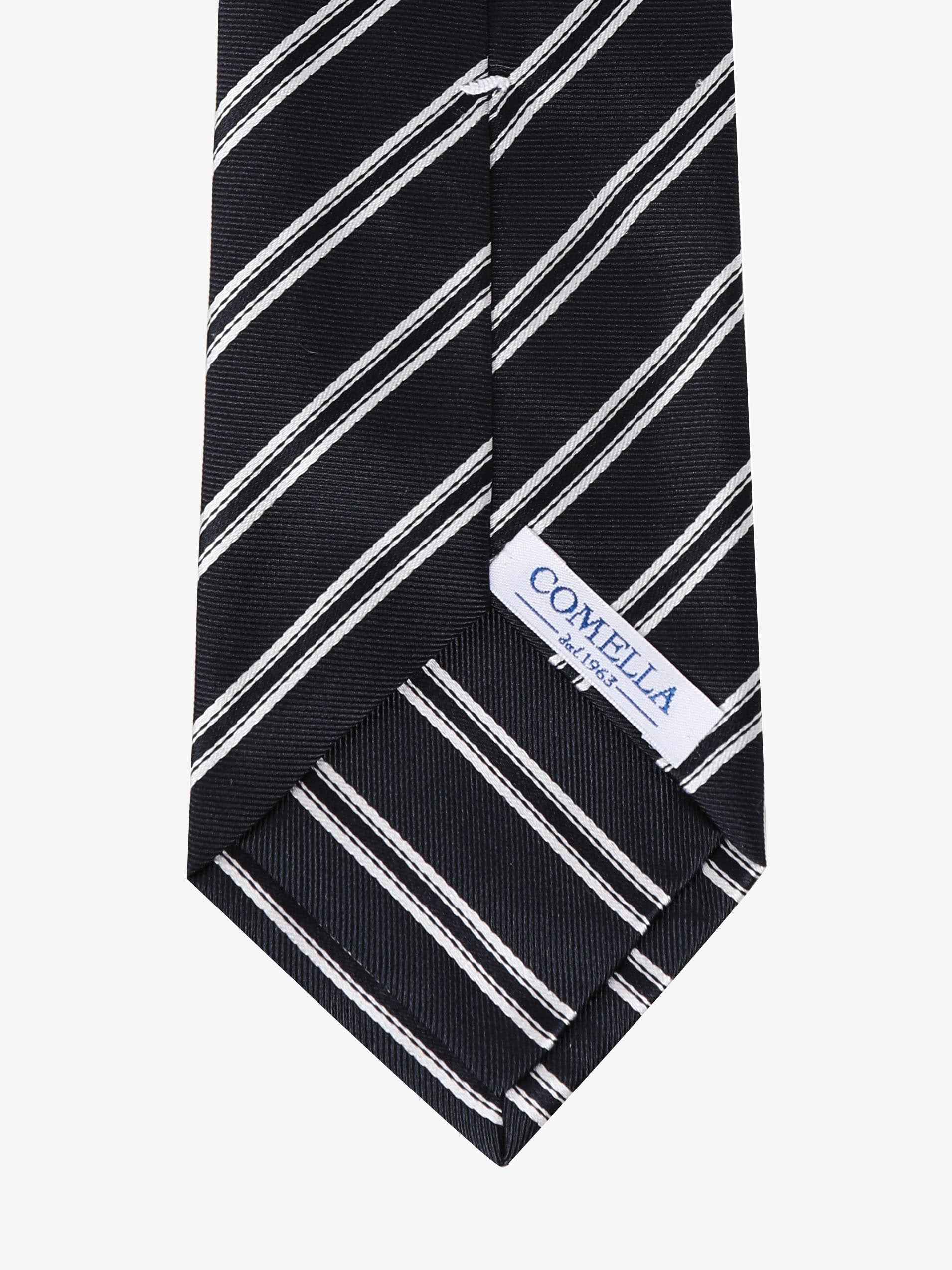 Cravatta a Strisce - Blu & Bianca - Comella Sartoria