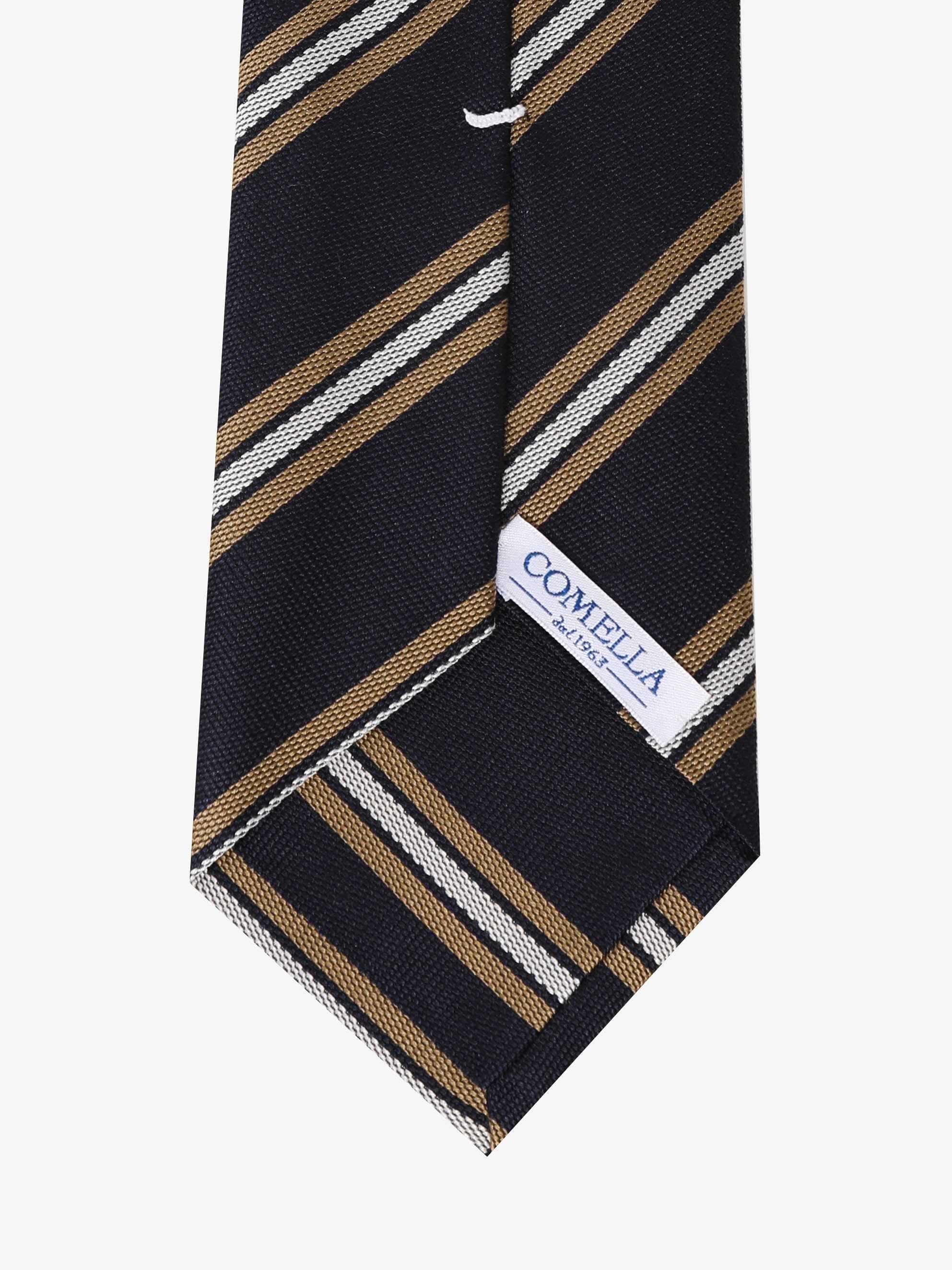 Cravatta a Strisce - Blu, Gialla & Bianca - Comella Sartoria