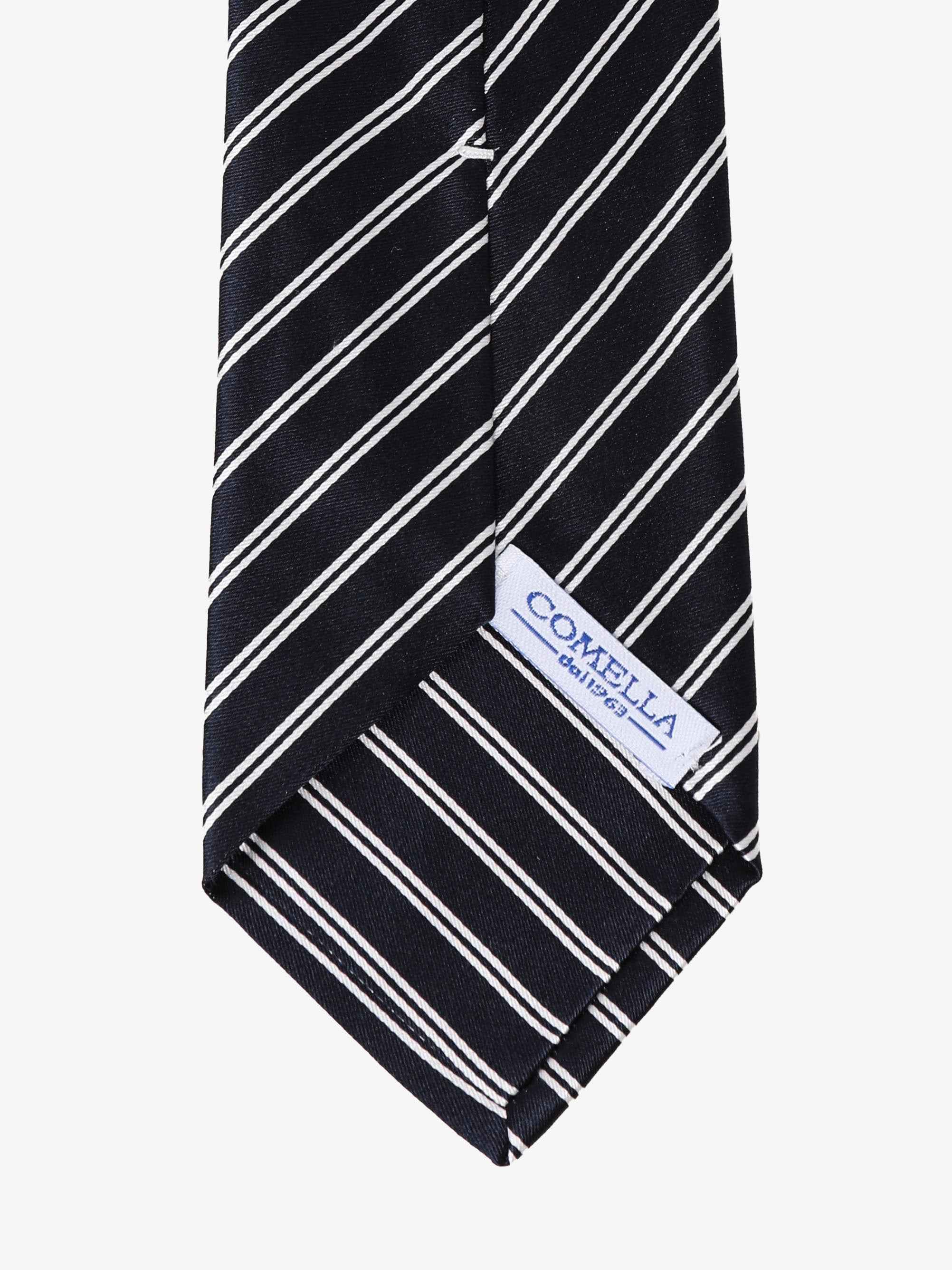 Cravatta a Strisce - Blu & Bianca - Comella Sartoria