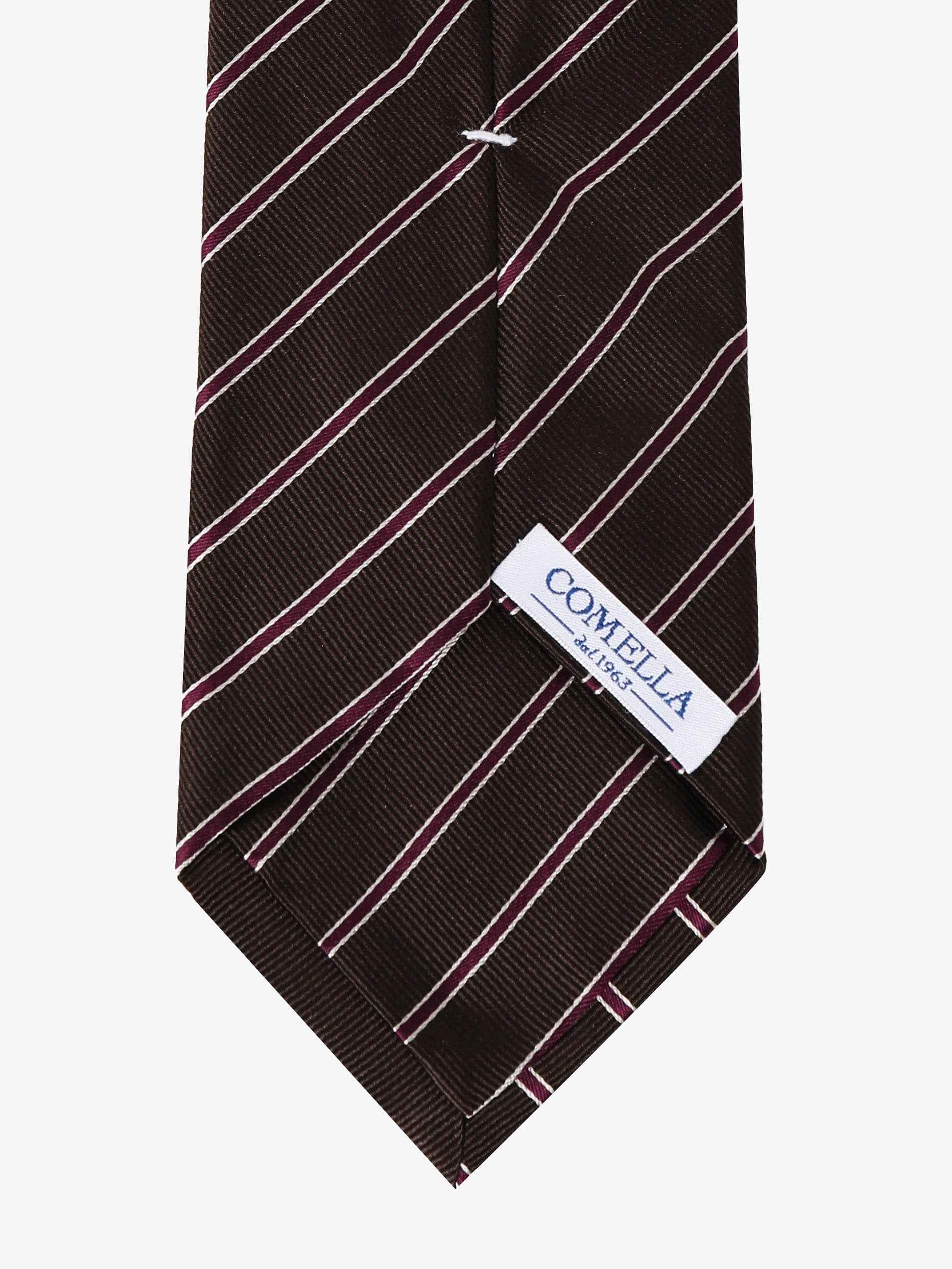 Cravatta a Strisce - Grigia & Marrone - Comella Sartoria