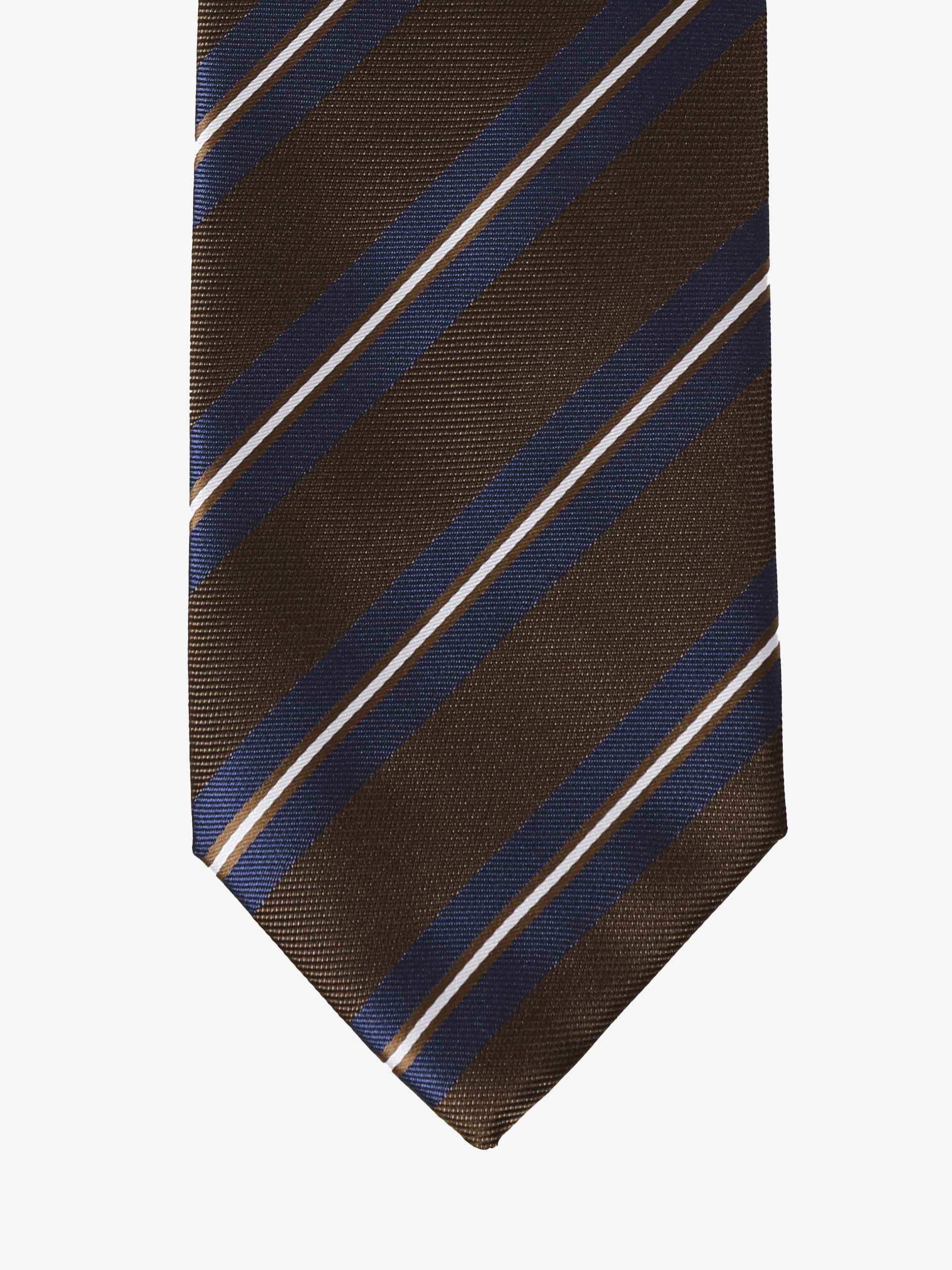 Cravatta a Strisce - Blu & Marrone - Comella Sartoria