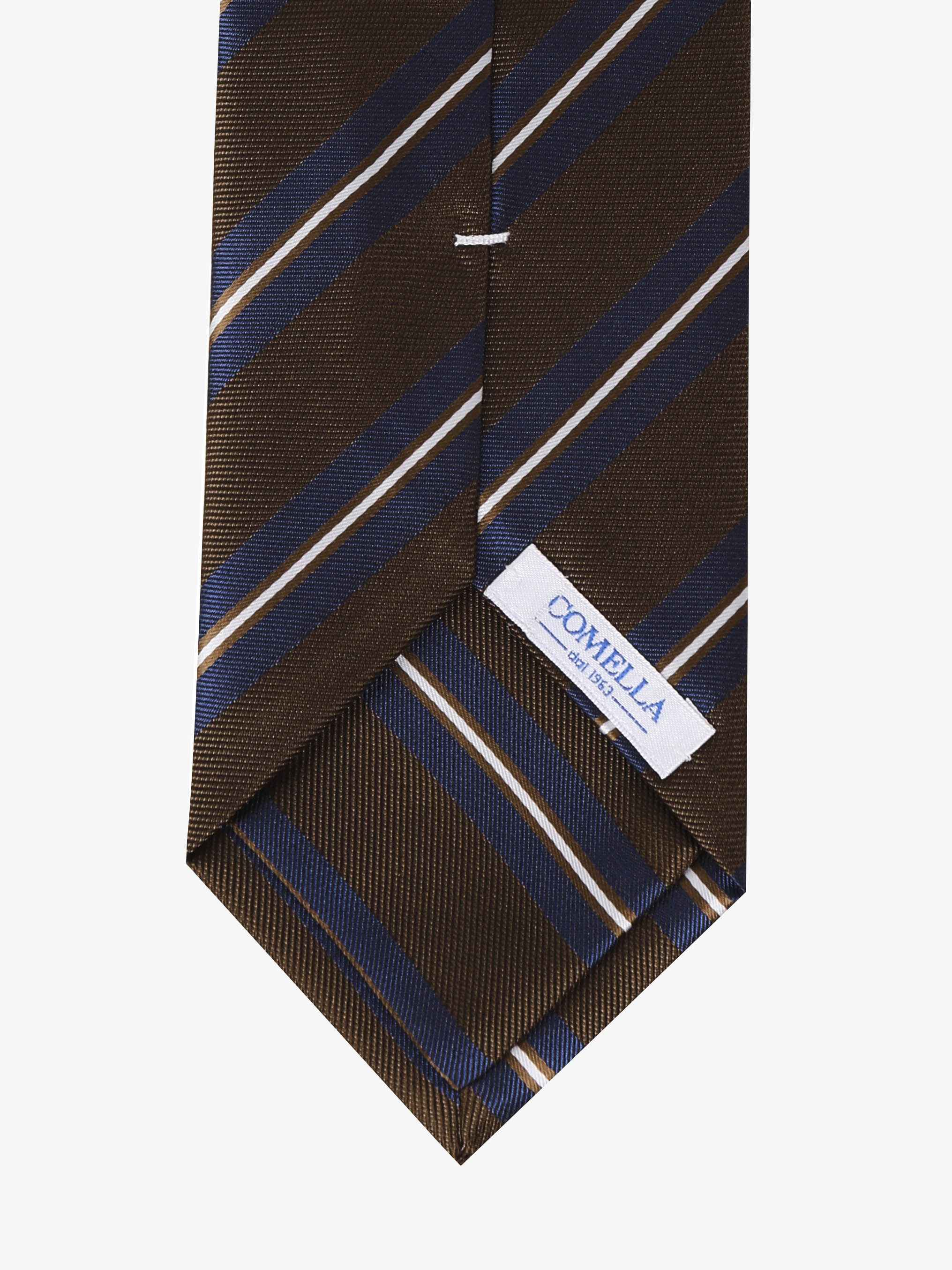 Cravatta a Strisce - Blu & Marrone - Comella Sartoria