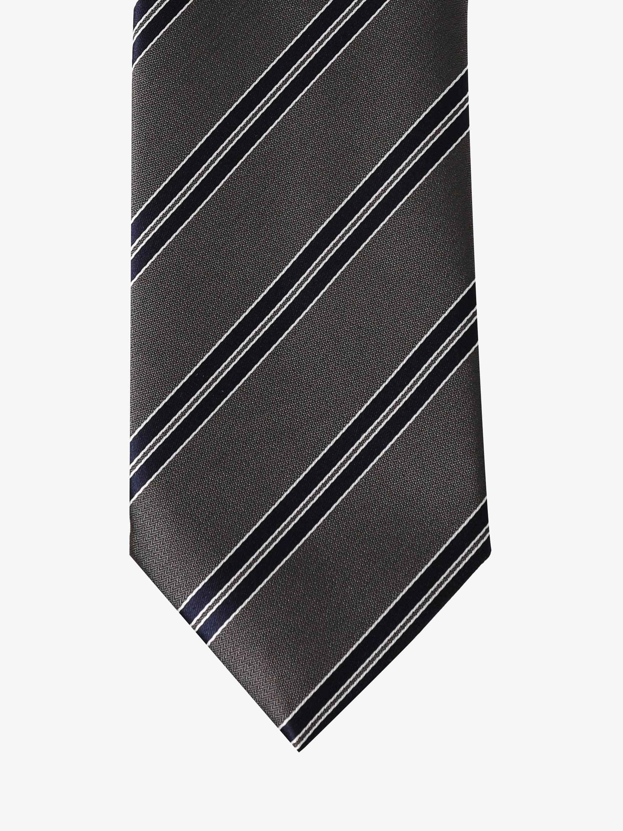 Cravatta a Strisce - Grigia & Blu - Comella Sartoria