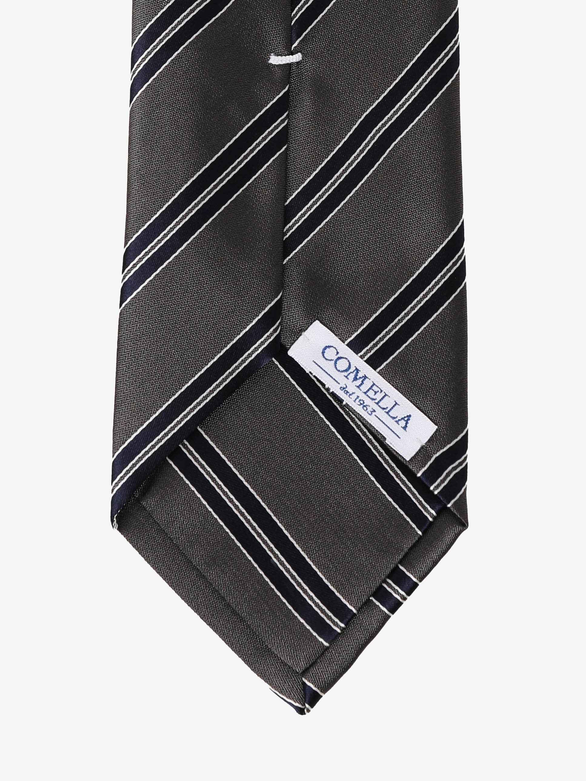 Cravatta a Strisce - Grigia & Blu - Comella Sartoria