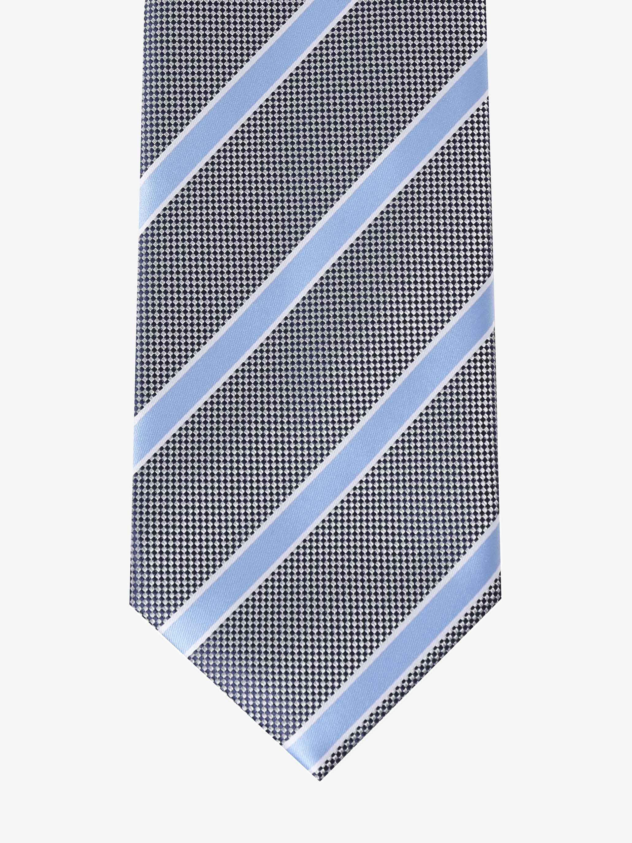 Cravatta a Strisce - Blu, Bianca & Azzurra - Comella Sartoria