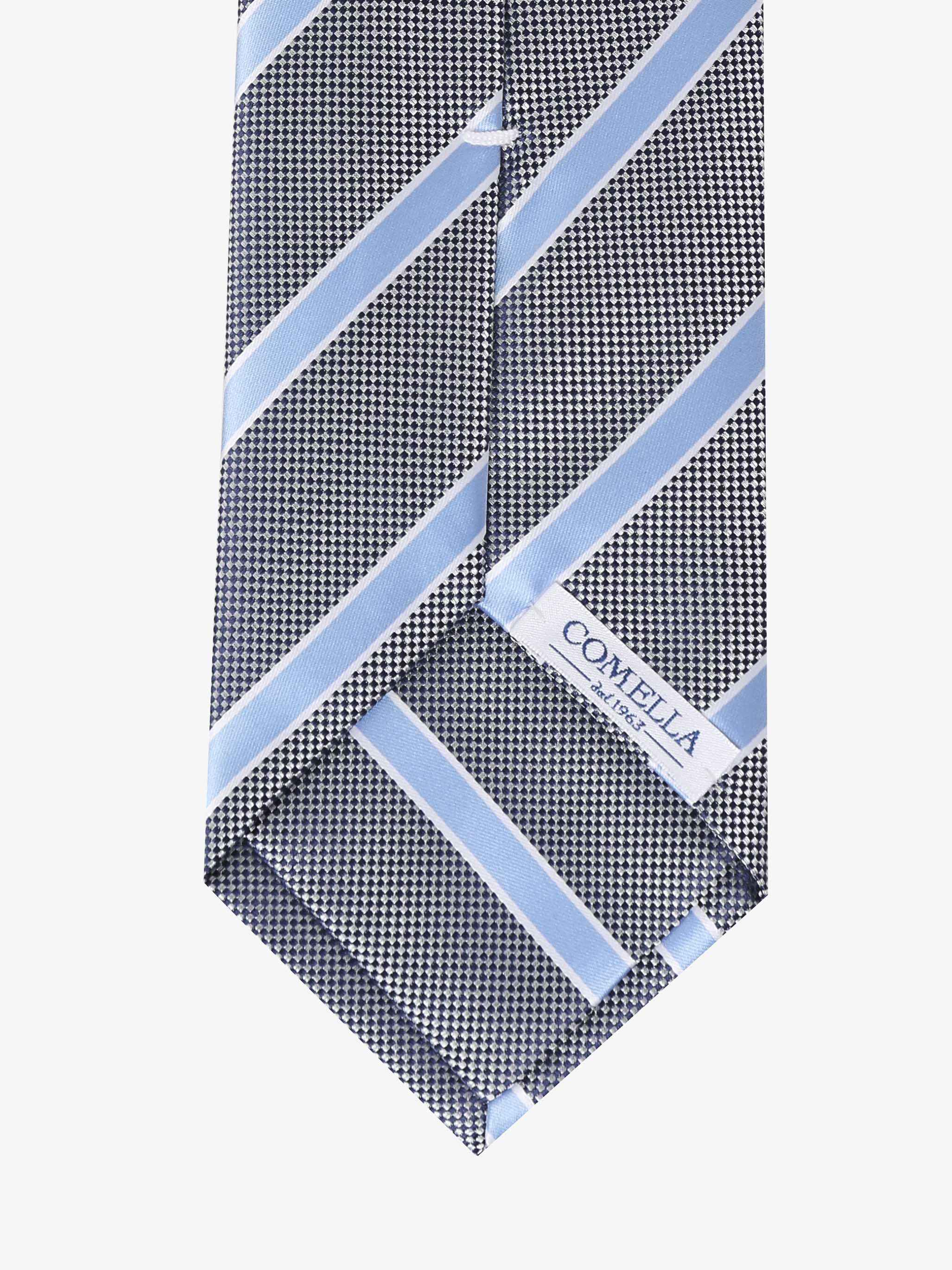 Cravatta a Strisce - Blu, Bianca & Azzurra - Comella Sartoria