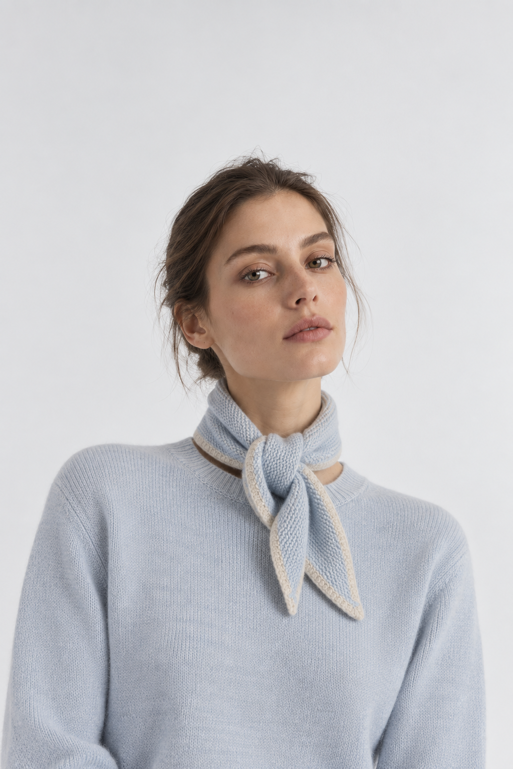Mini Sciarpa in Cashmere - Celeste - Comella Sartoria