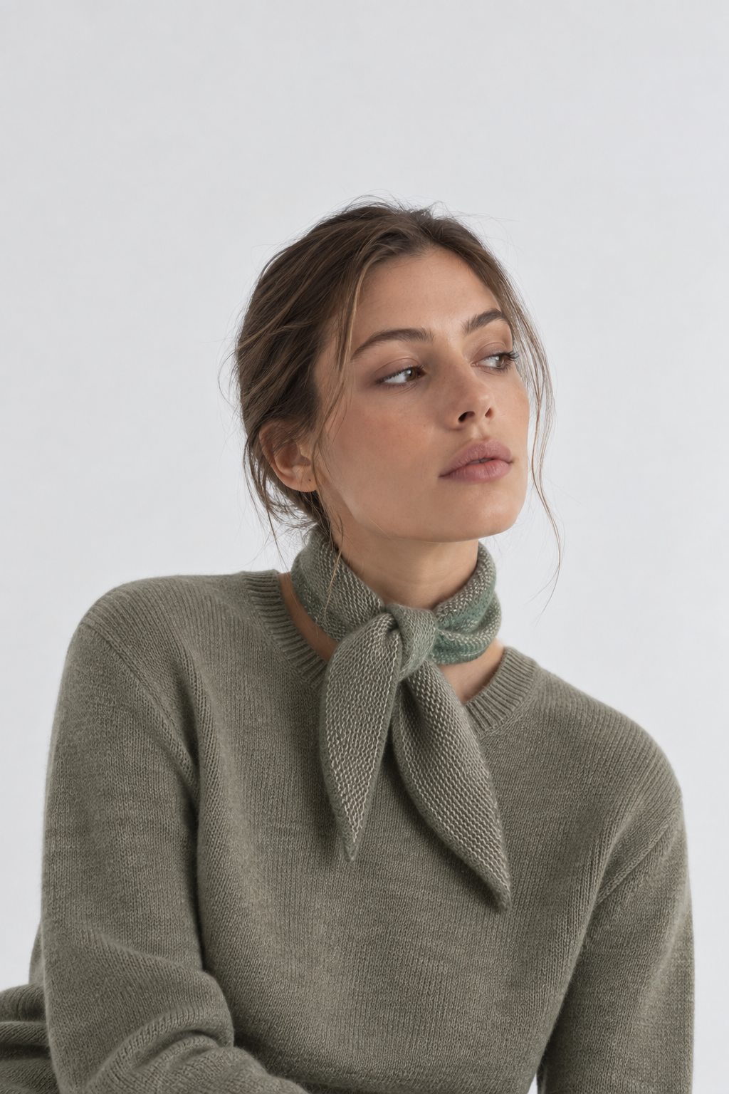 Mini Sciarpa in Cashmere - Verde - Comella Sartoria
