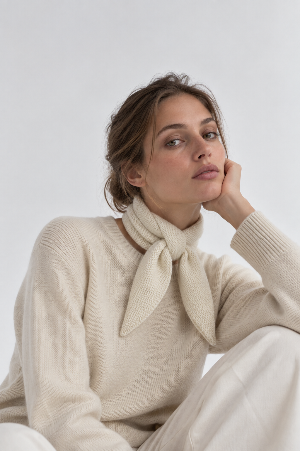 Mini Sciarpa in Cashmere - Beige - Comella Sartoria