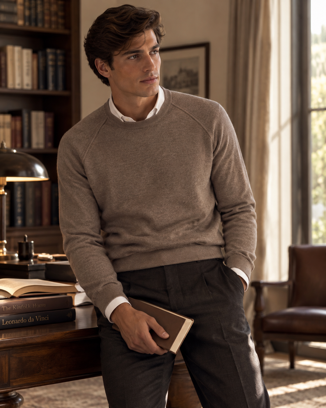 Girocollo taglio felpa in cashmere - Comella Sartoria