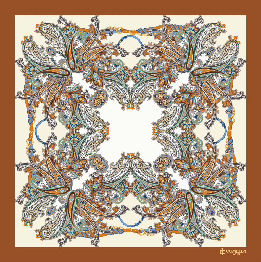 Foulard in Seta - Fantasia Marrone