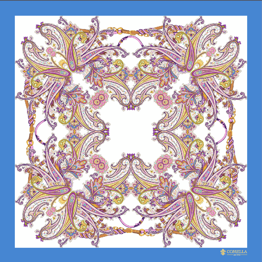 Foulard in Seta - Fantasia Azzurro