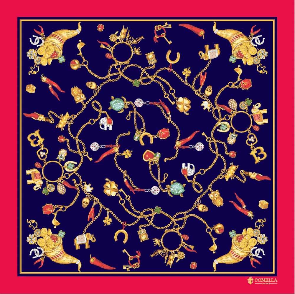 Foulard in Seta - Fantasia Rosso