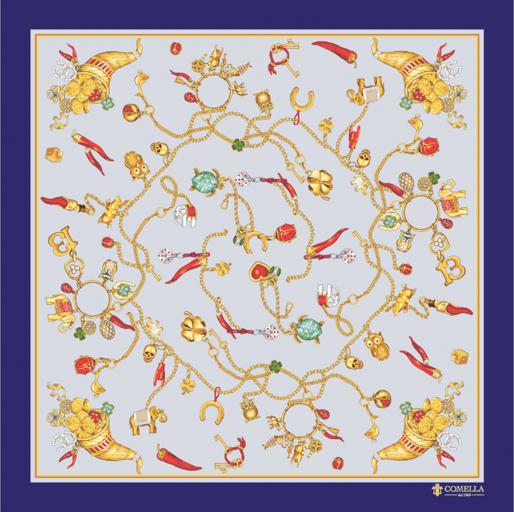 Foulard in Seta - Fantasia Blu