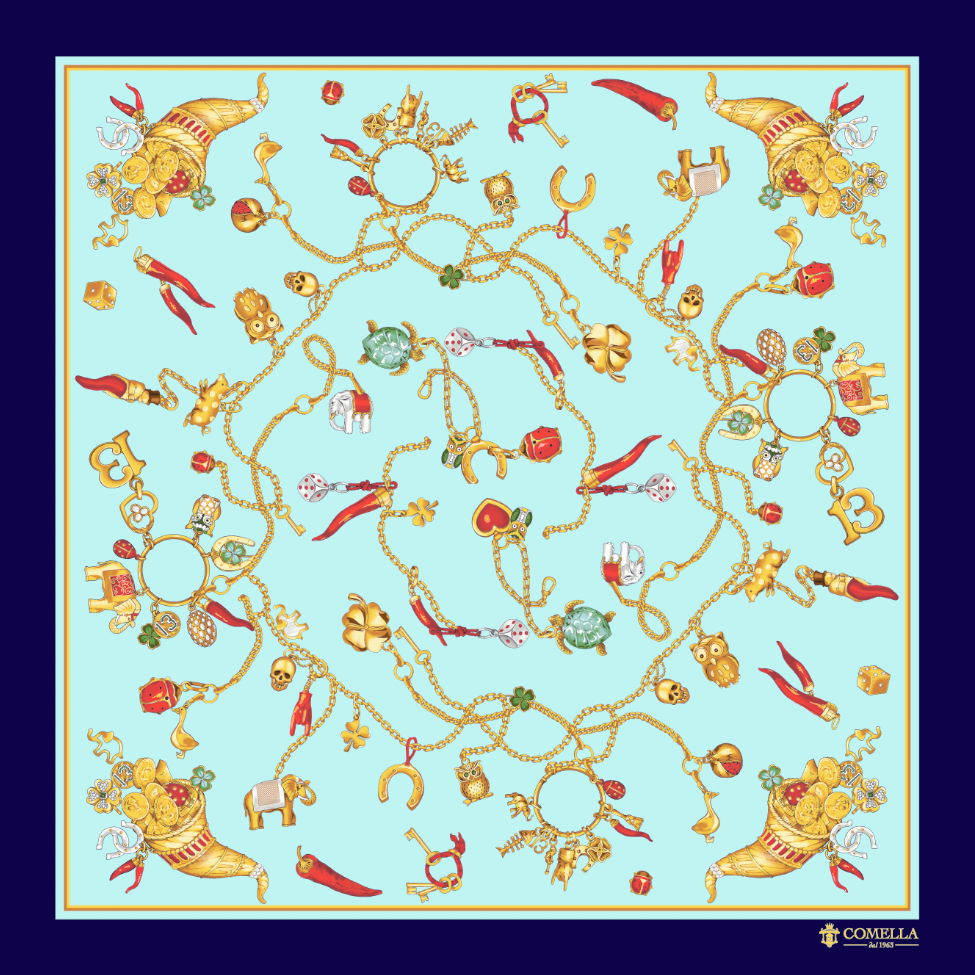 Foulard in Seta - Fantasia Blu