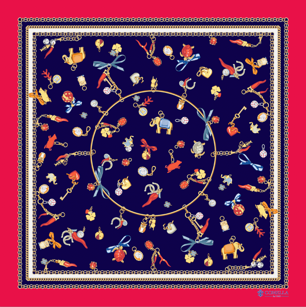 Foulard in Seta - Fantasia Rossa