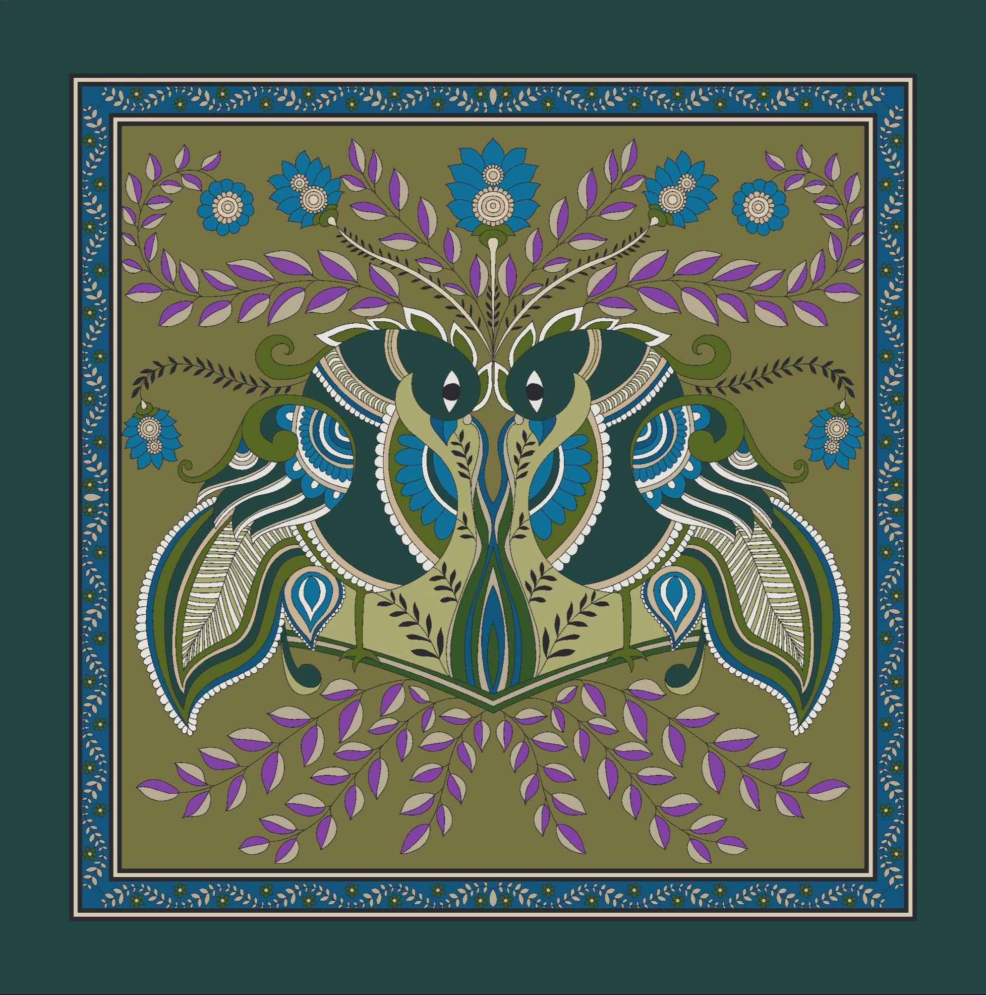 Foulard in Seta - Fantasia Verde