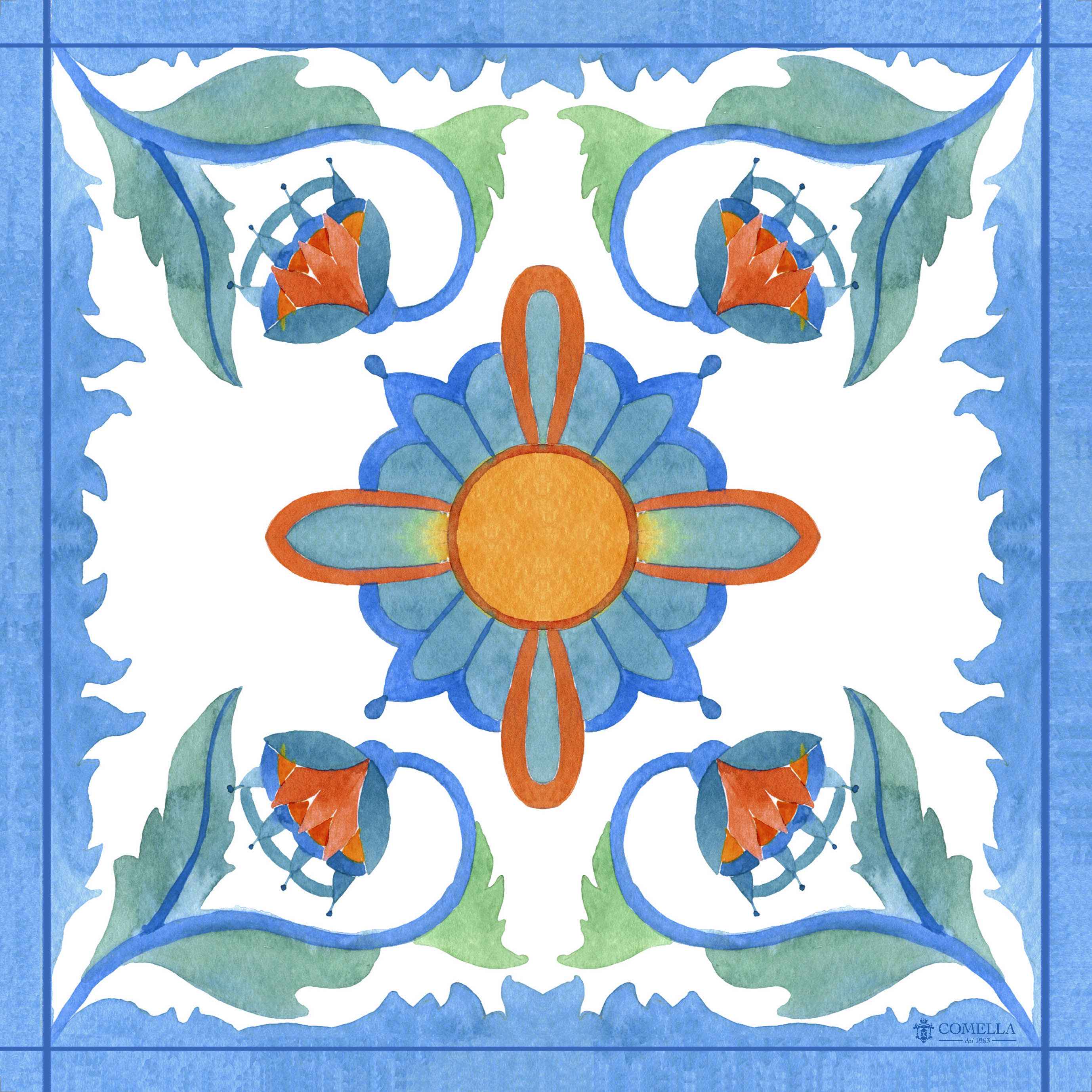 Foulard in Seta - Fantasia Blu