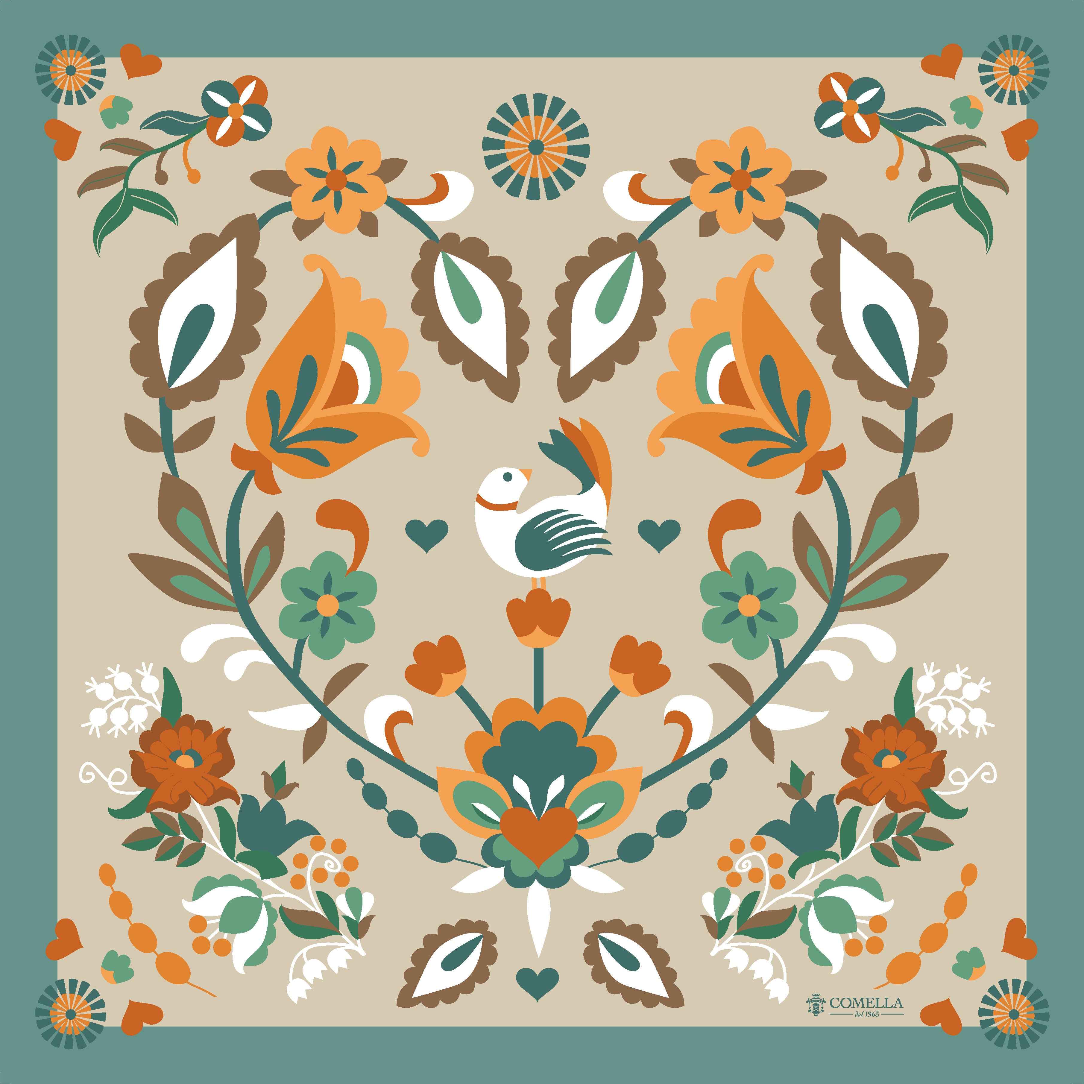 Foulard in Seta - Fantasia Verde