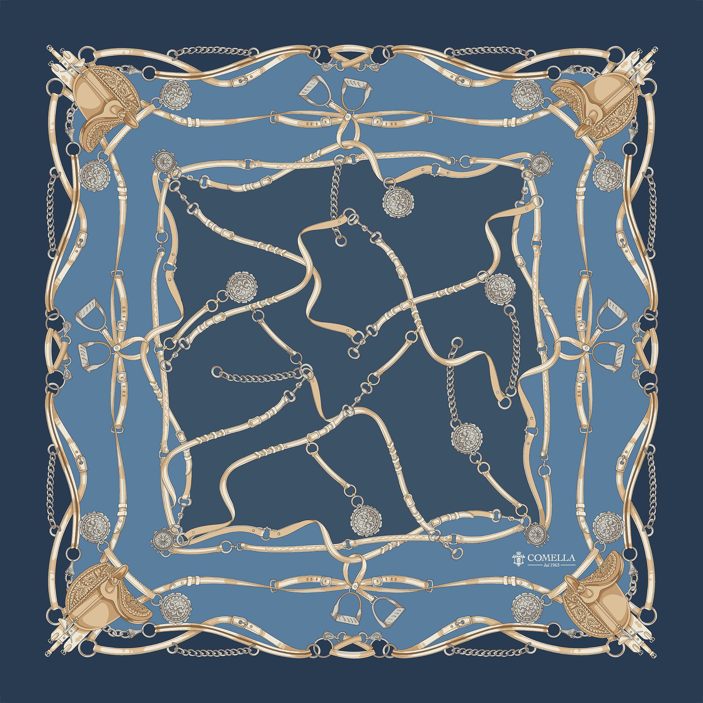 Foulard in Seta - Blu Scuro