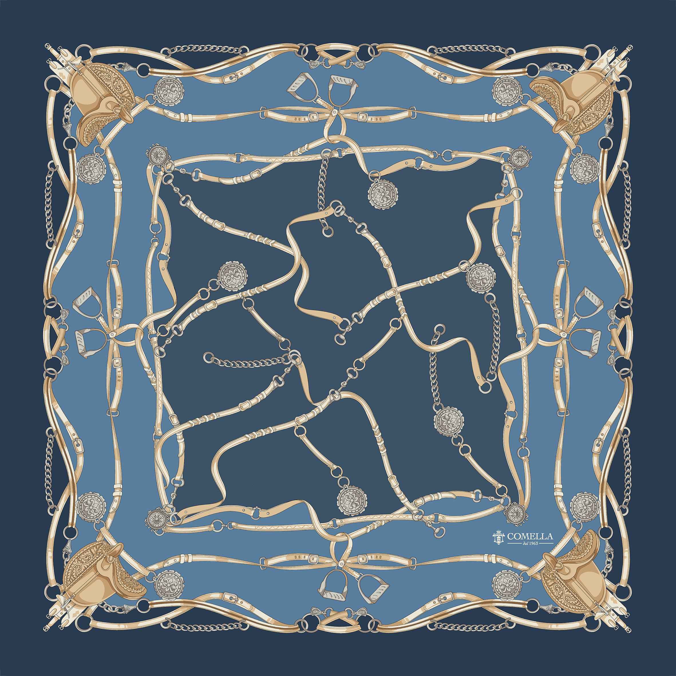 Foulard in Seta - Blu Scuro