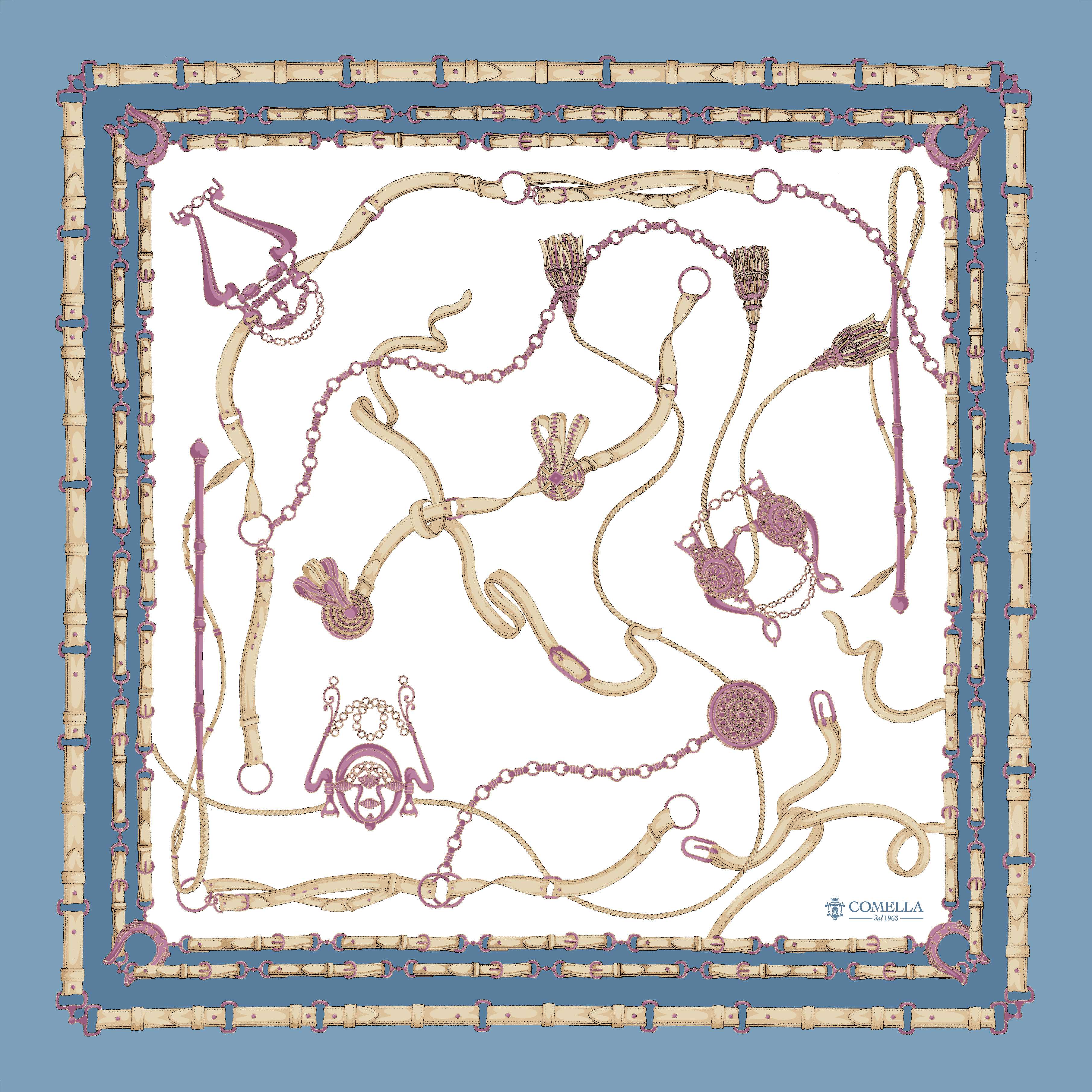 Foulard in Seta - Rosa e Beige
