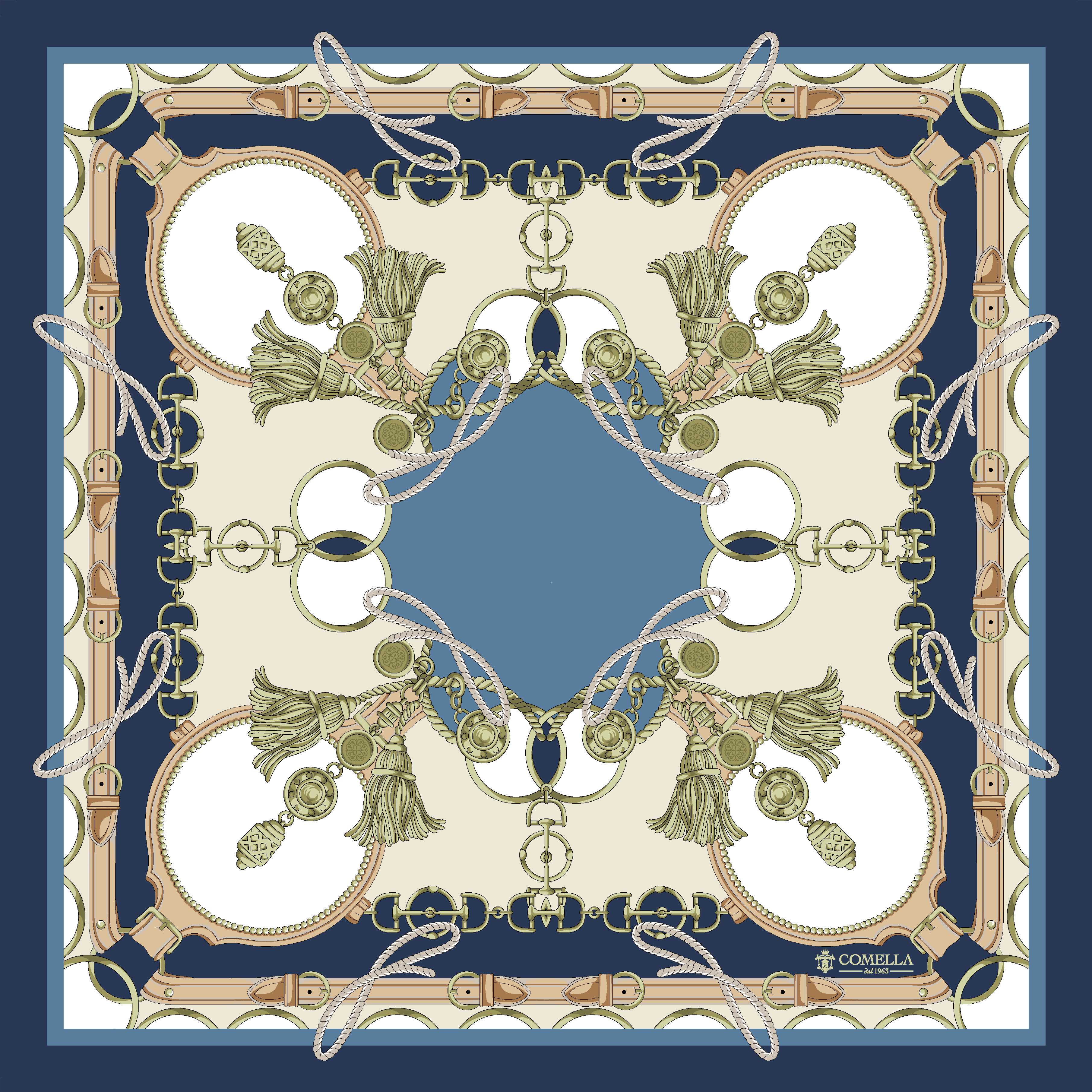 Foulard in Seta - Blu/Verde