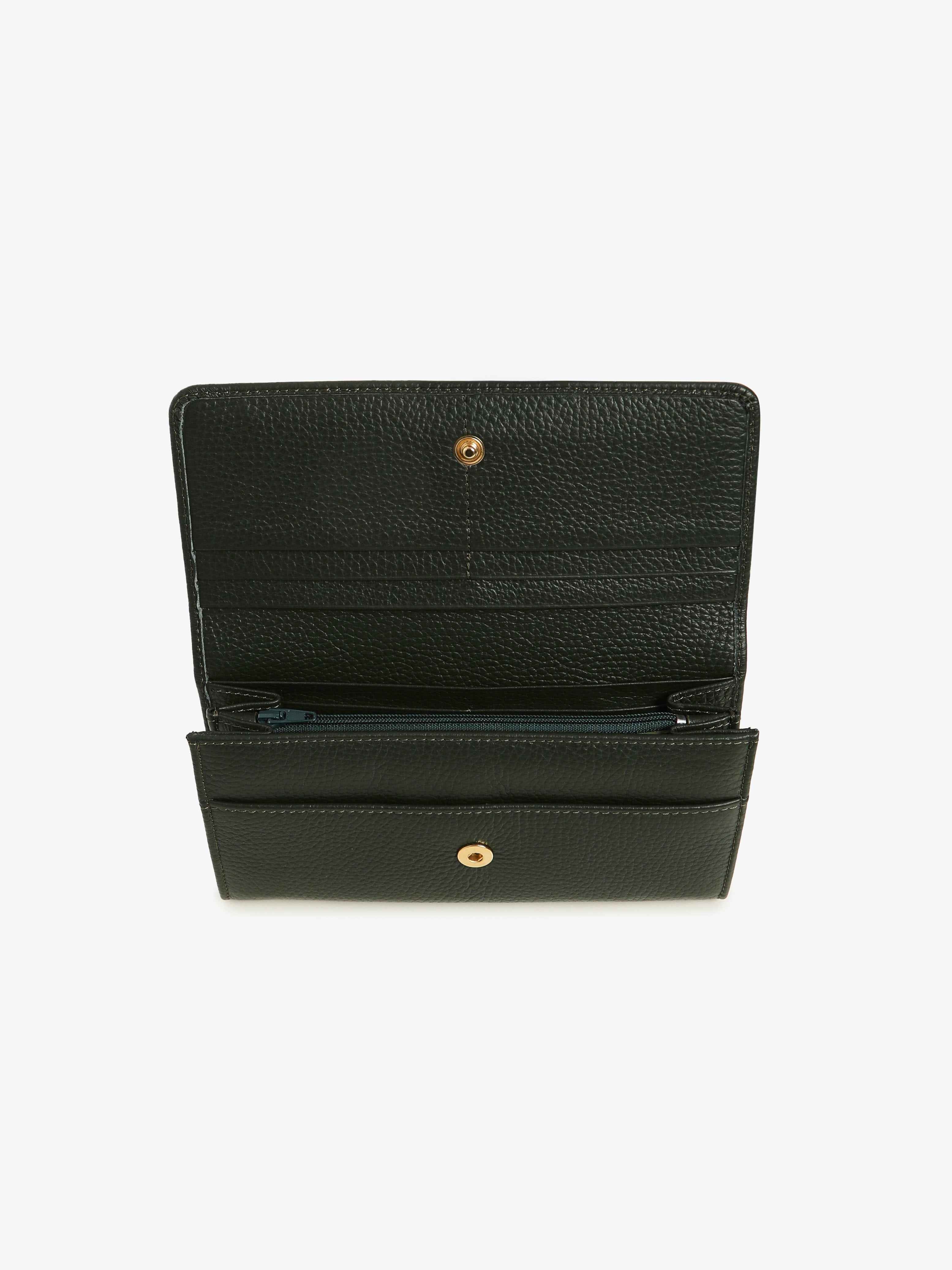 Portafoglio in Pelle di Vitello - Verde Scuro