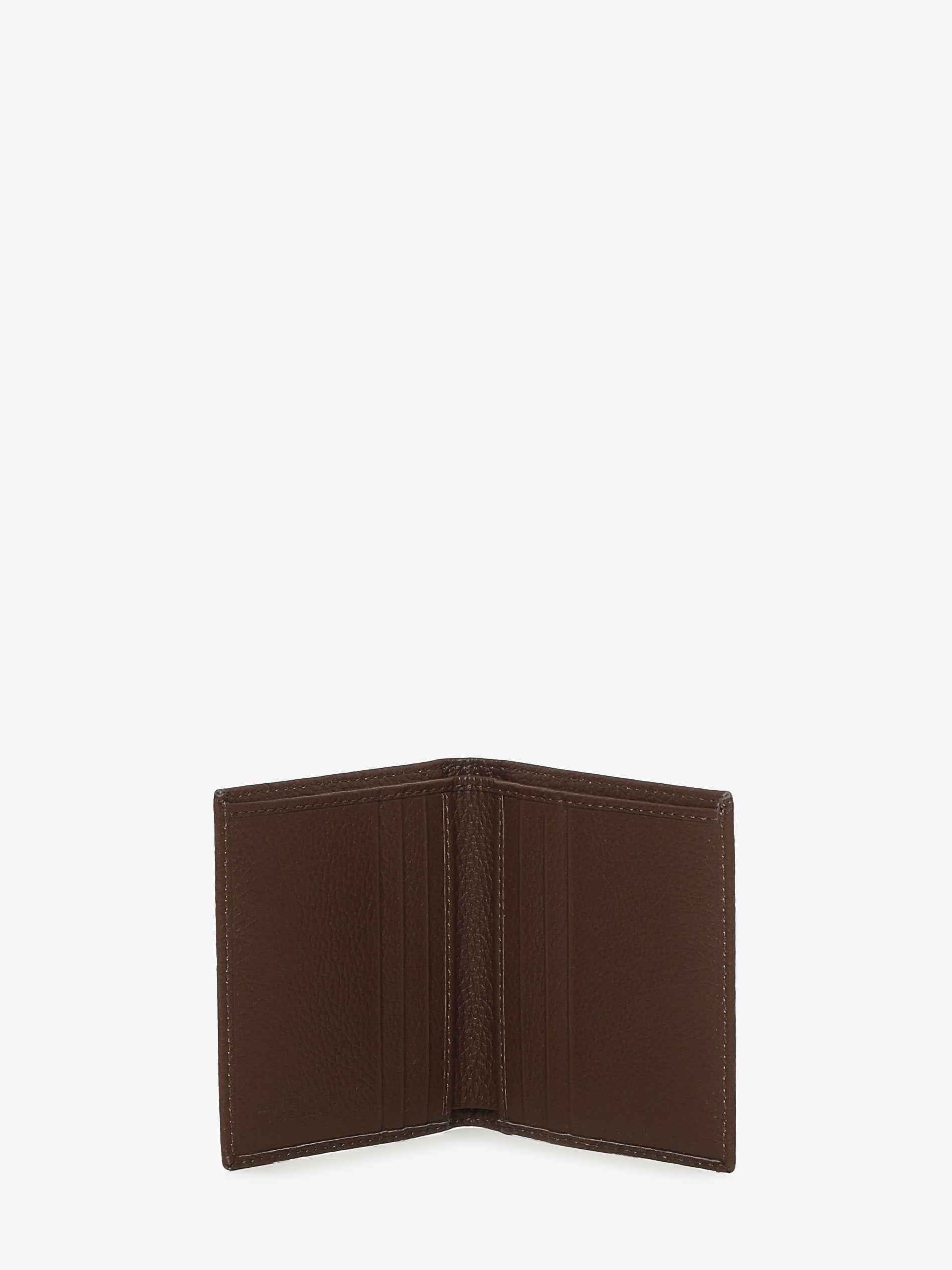Porta carte pieghevole in Pelle di Vitello - Marrone