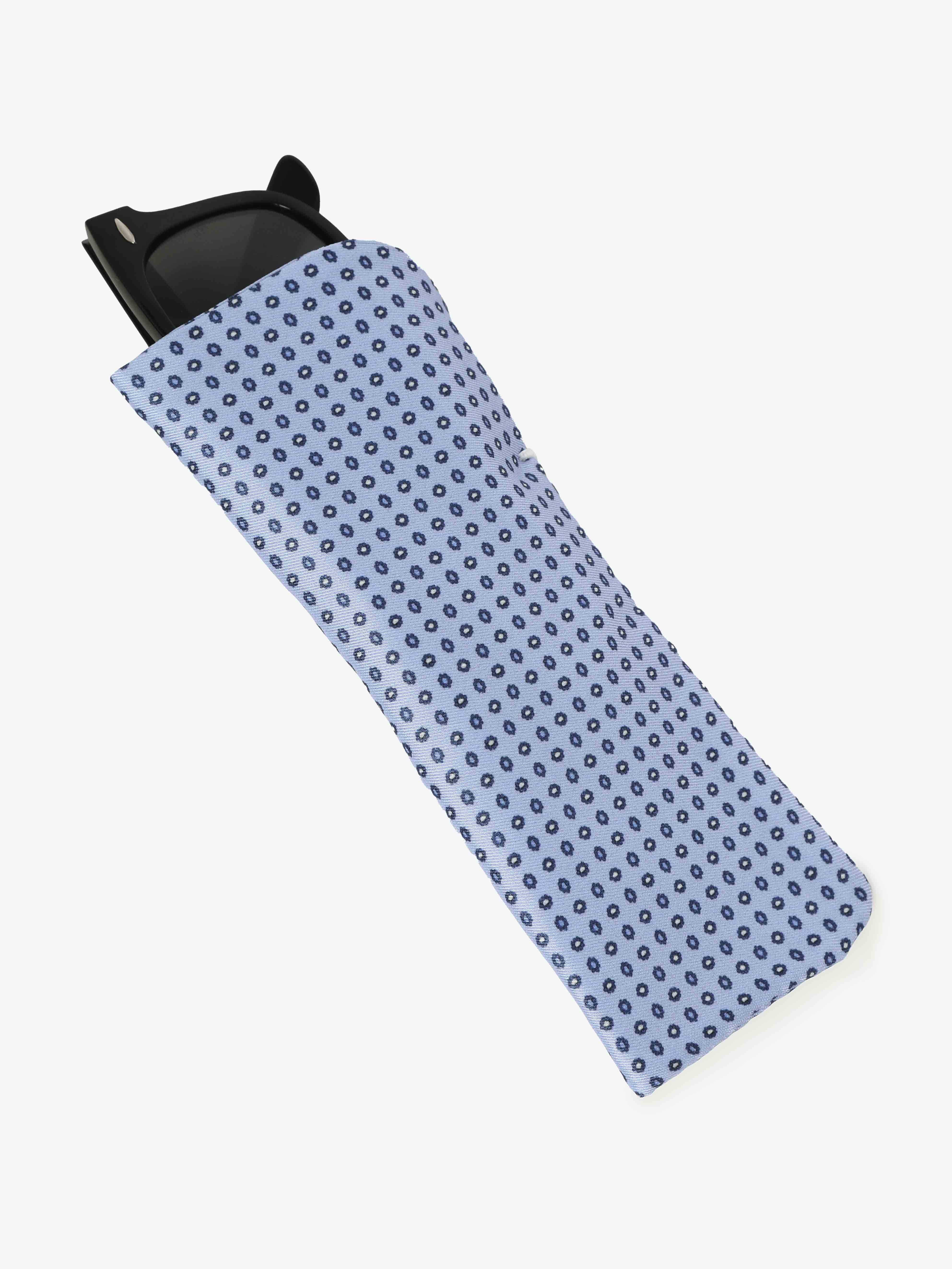 Custodia per occhiali in seta - Azzurro