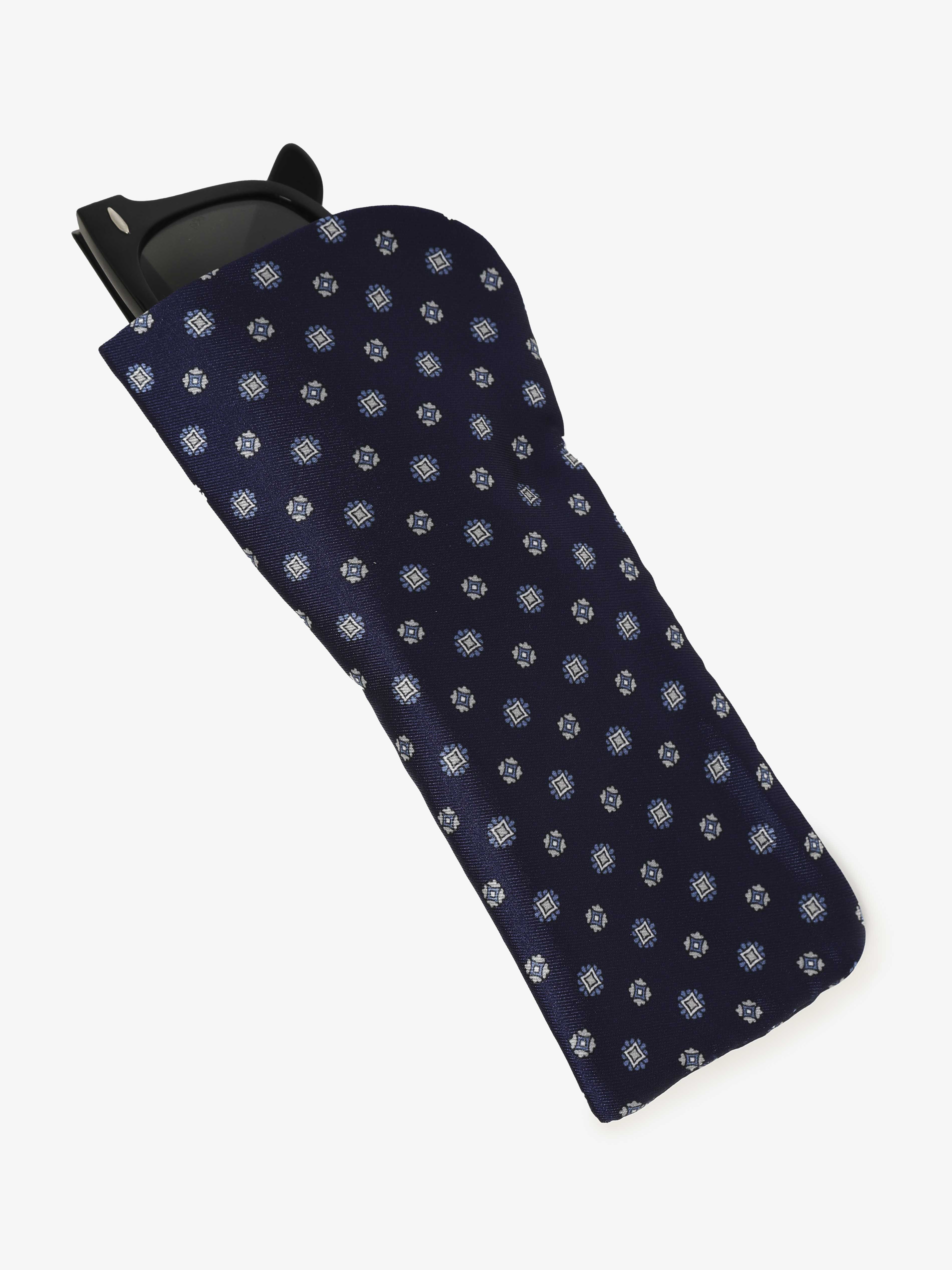 Custodia per occhiali in seta - Blu scuro - Comella Sartoria