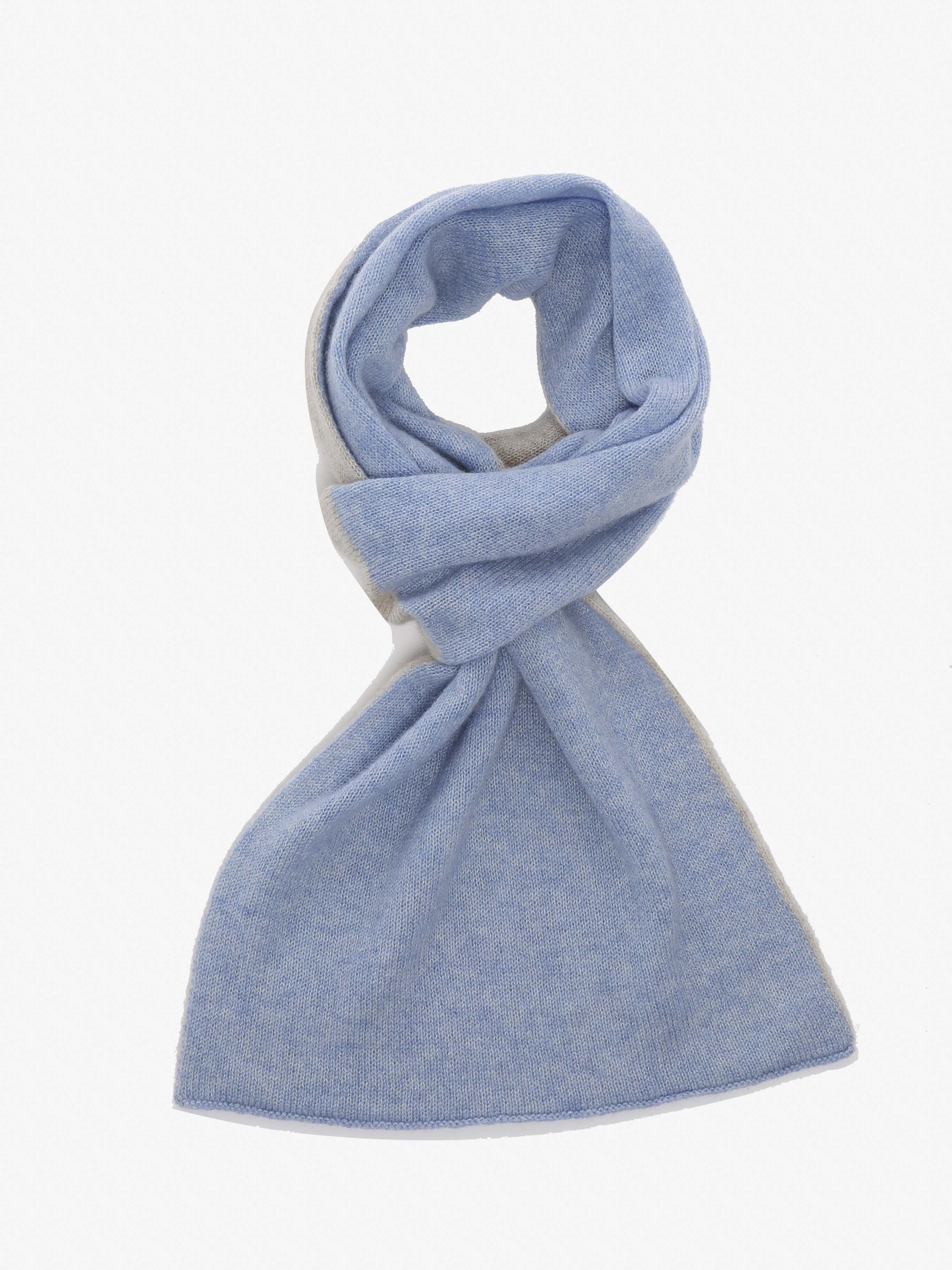 Sciarpa in Cashmere - Azzurro & Beige